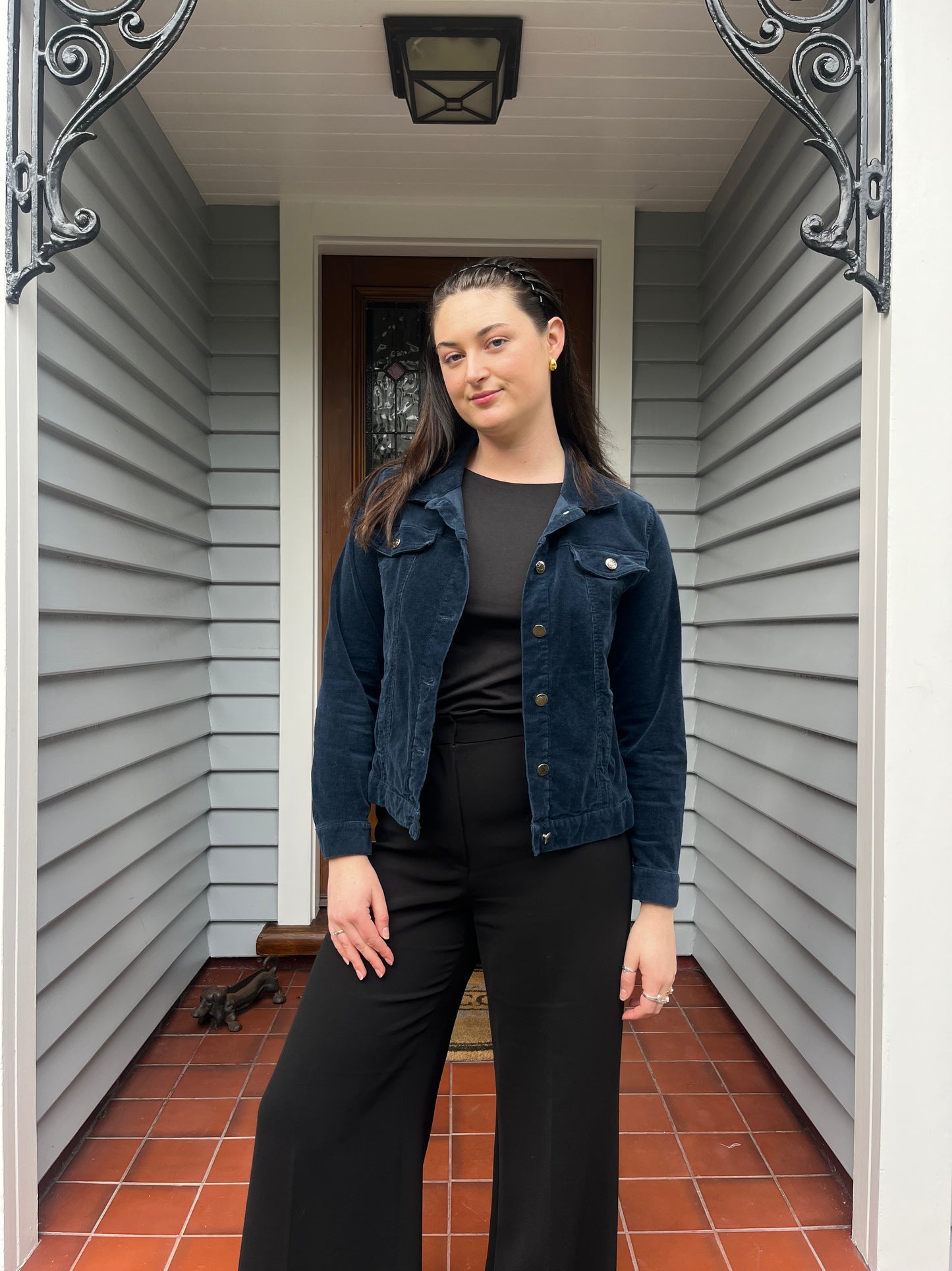 Navy Corduroy Jacket | Size 14