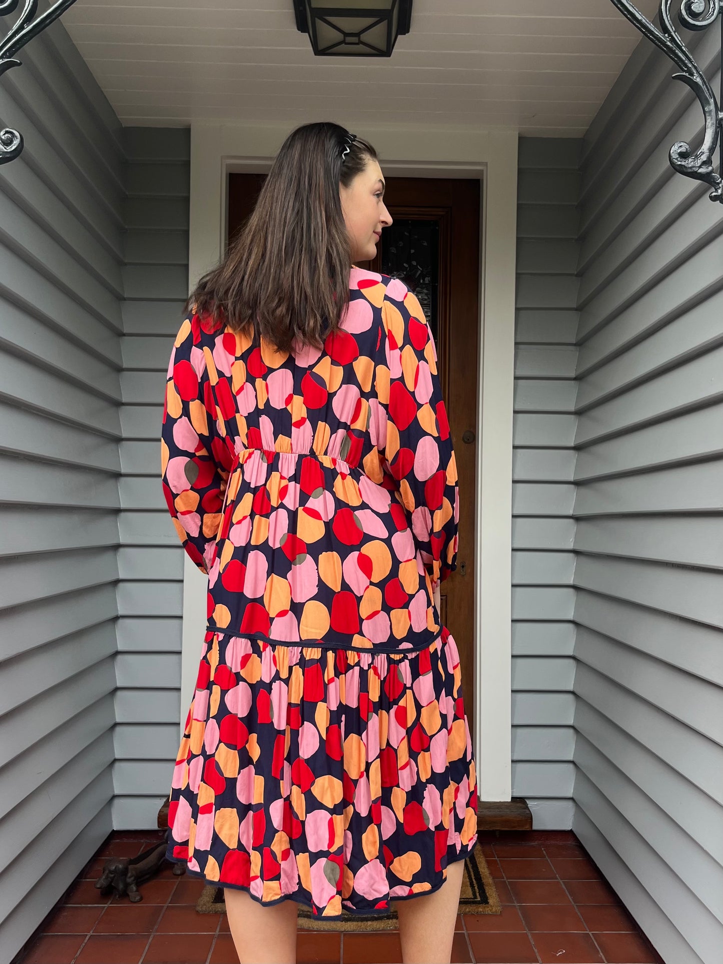 Polka-Dot Midi Dress | Size 14