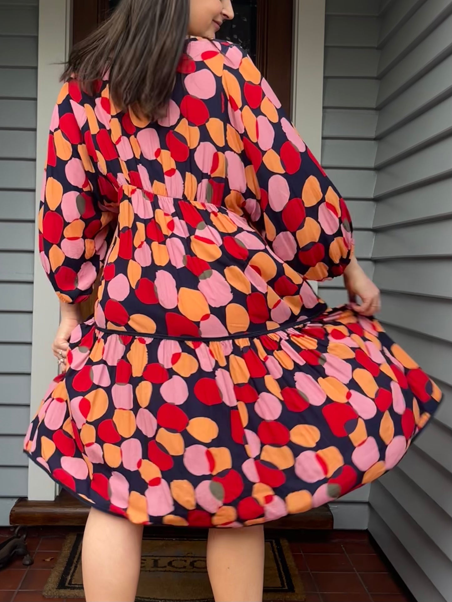 Polka-Dot Midi Dress | Size 14