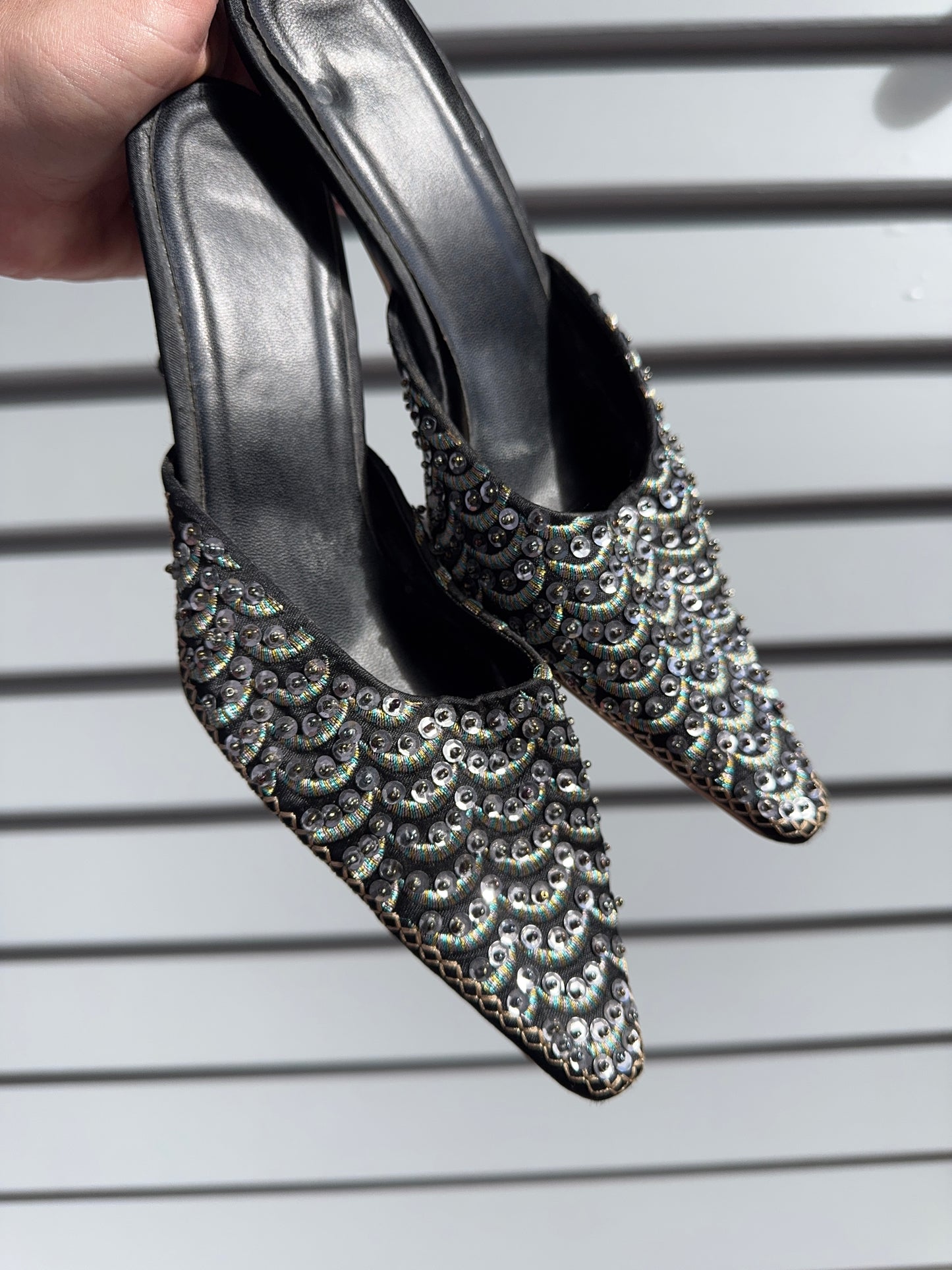 Beaded Kitten Heels | Size 39