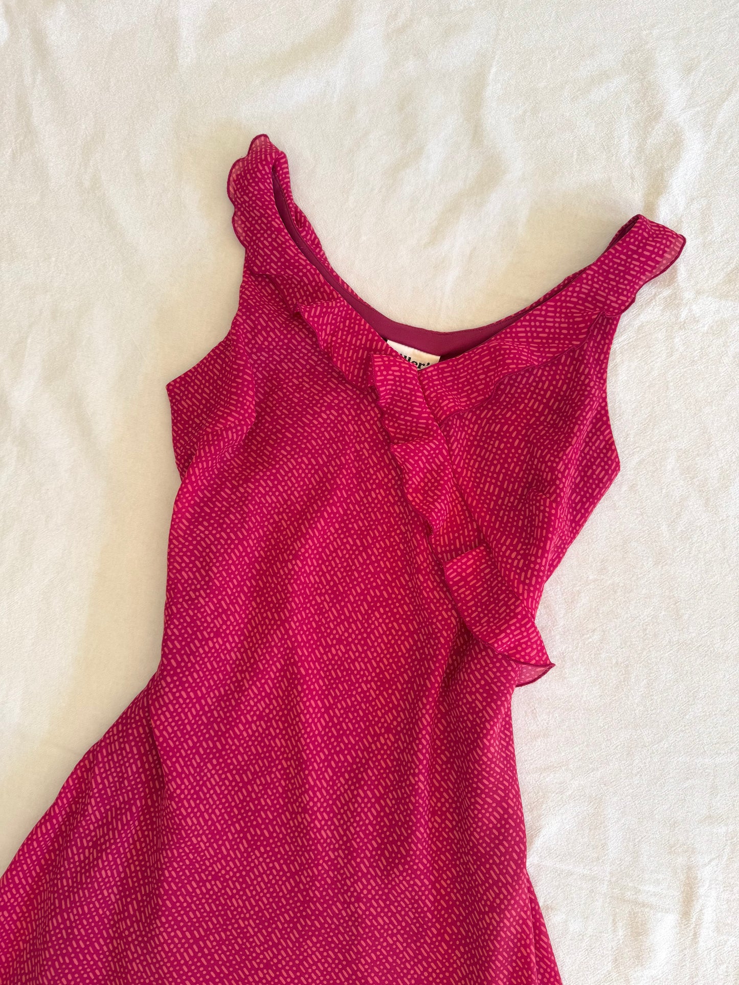 Pink Polka Dot Midi Dress | Size 12