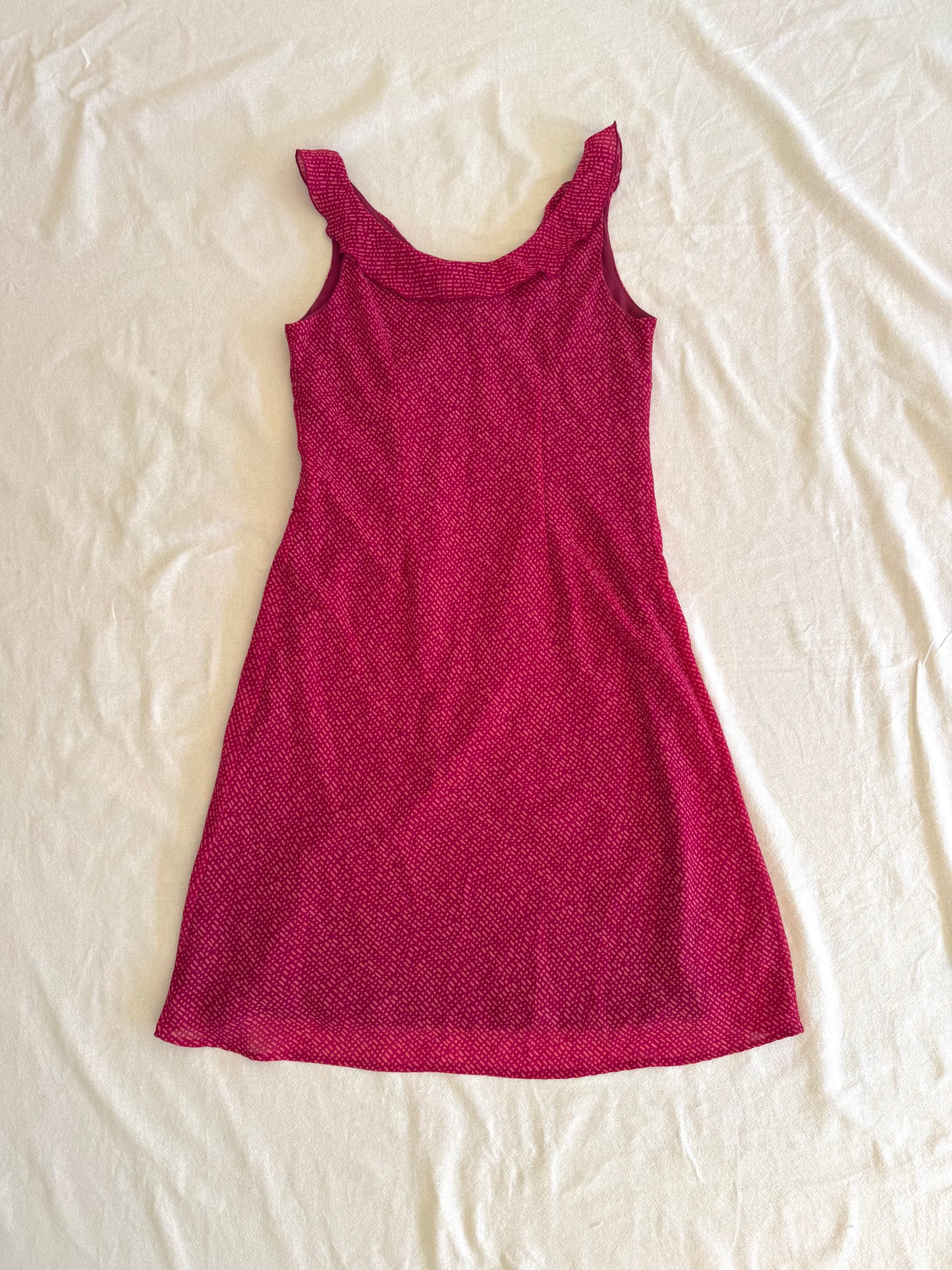 Pink Polka Dot Midi Dress | Size 12