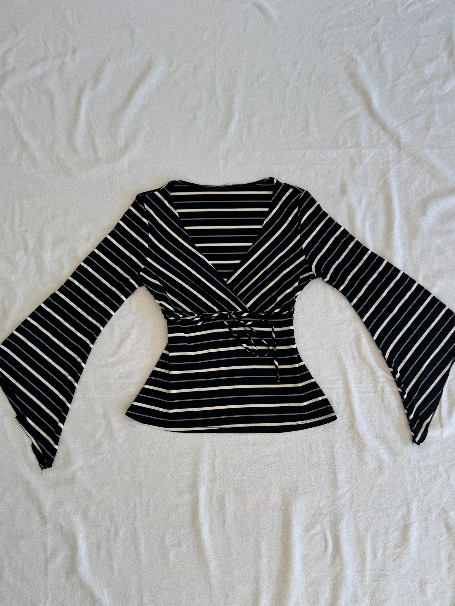 Striped Tie-Up Blouse | Size 10-12