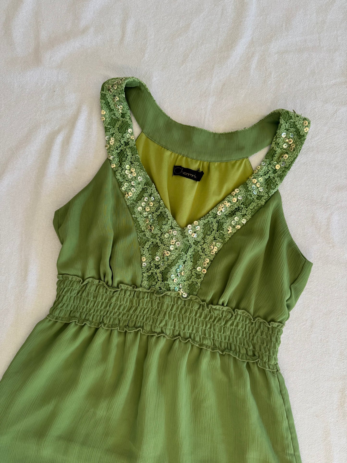 Sparkly Green Singlet | Size 8-10