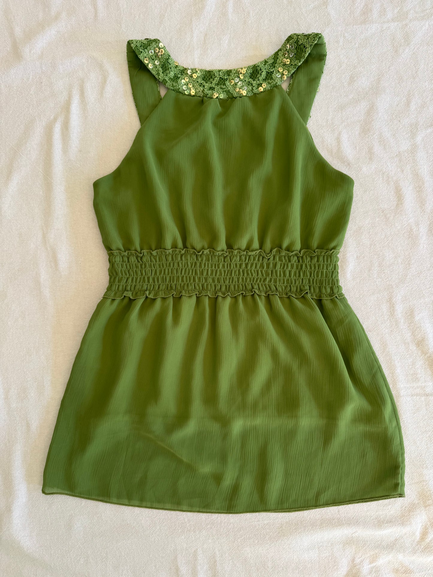 Sparkly Green Singlet | Size 8-10