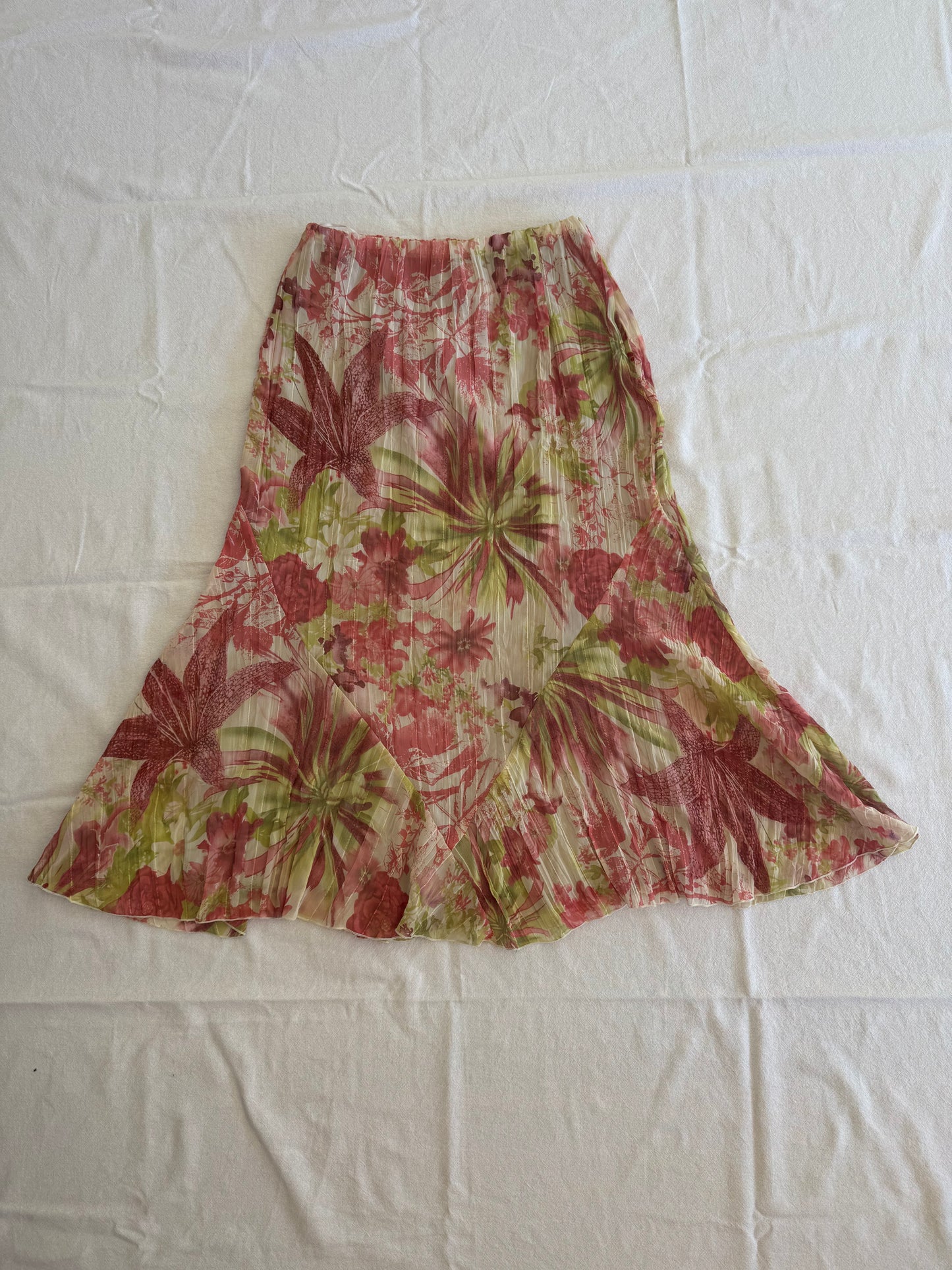 NZ Made Floral Midi Skirt | Size 12-14