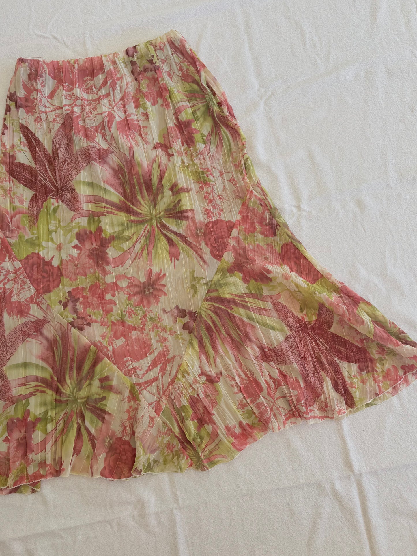 NZ Made Floral Midi Skirt | Size 12-14