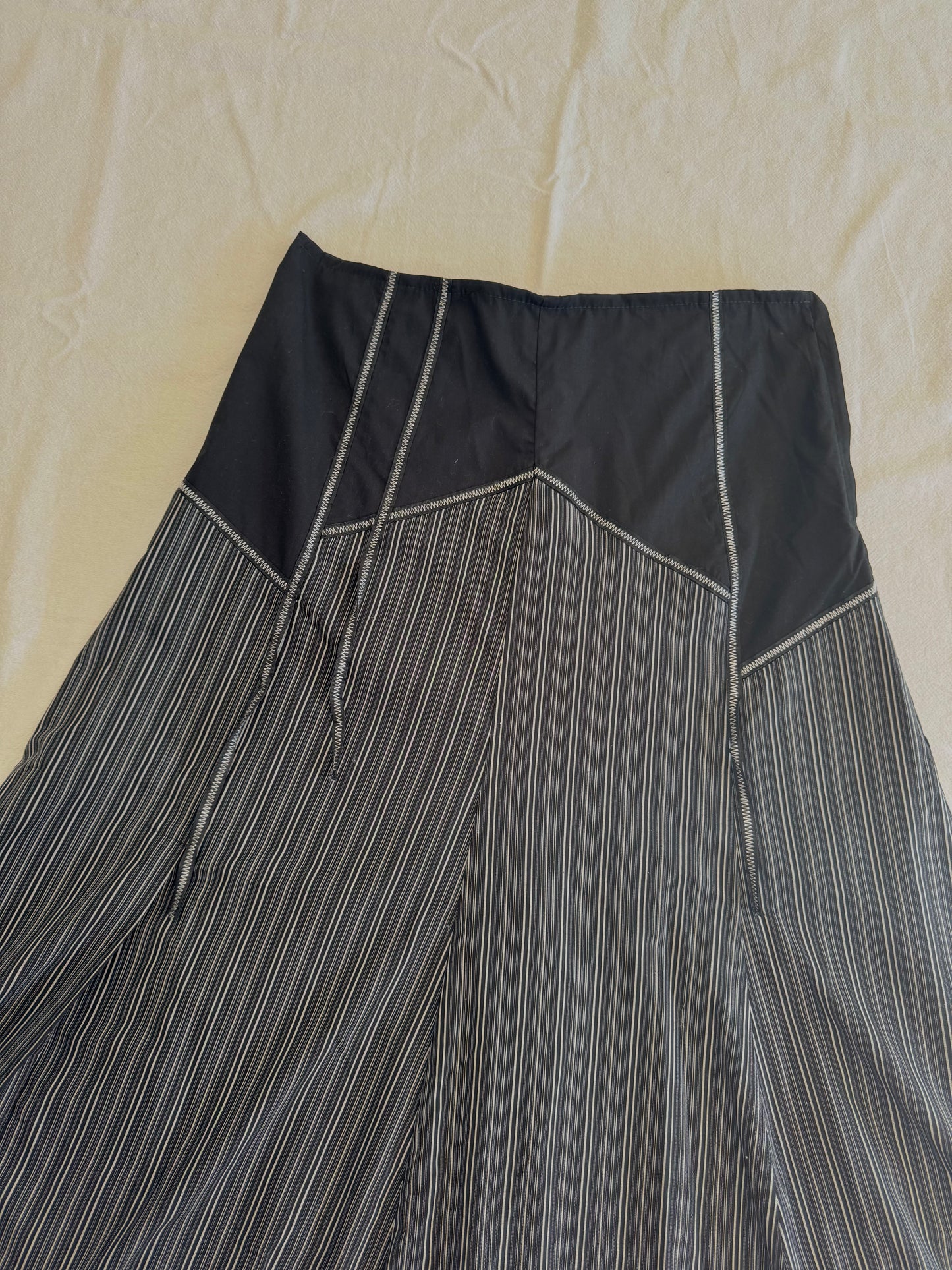 Funky Striped Midi Skirt | Size 10-12