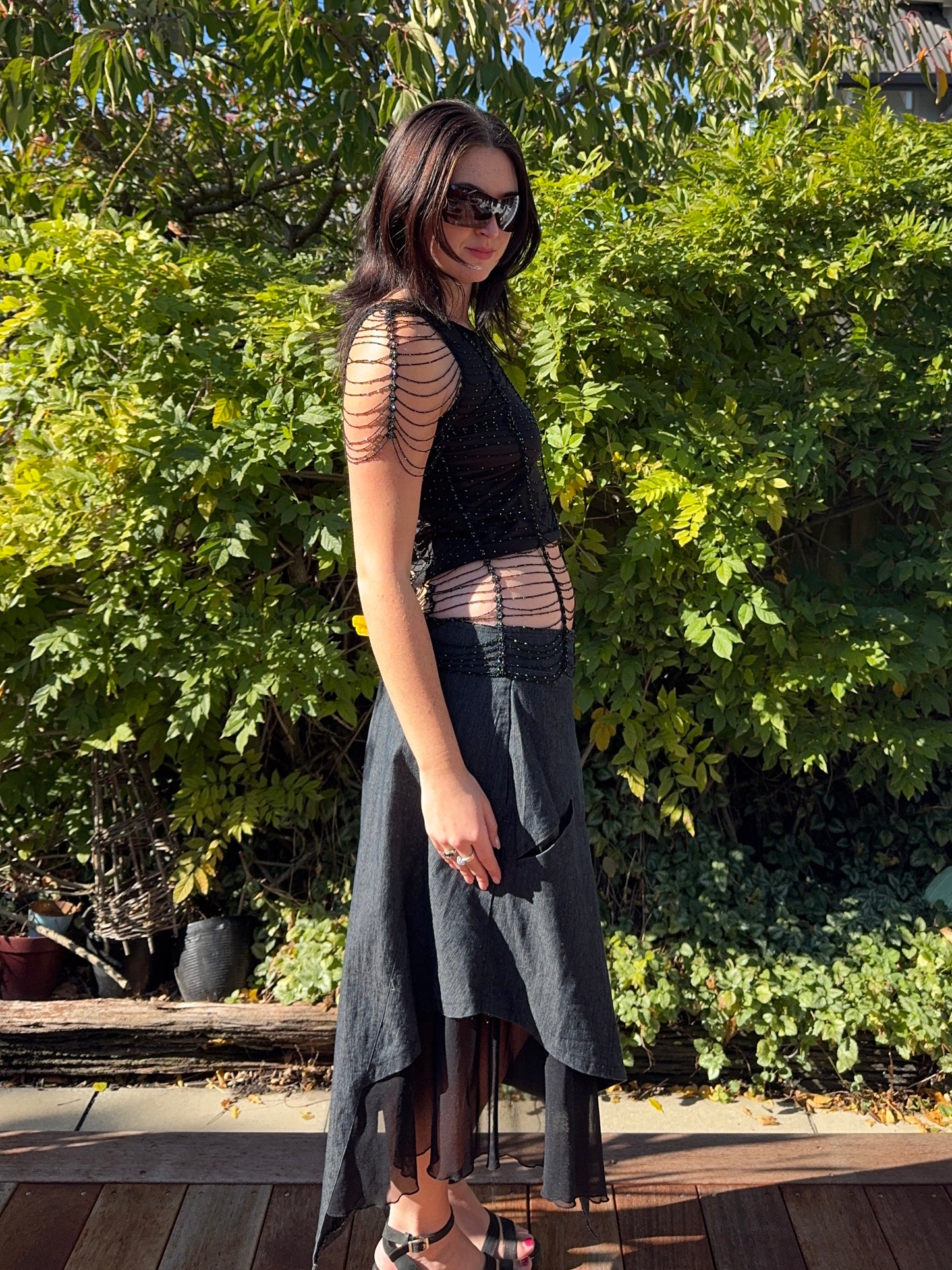 Vintage Asymmetric Midi Skirt | Size 14/16
