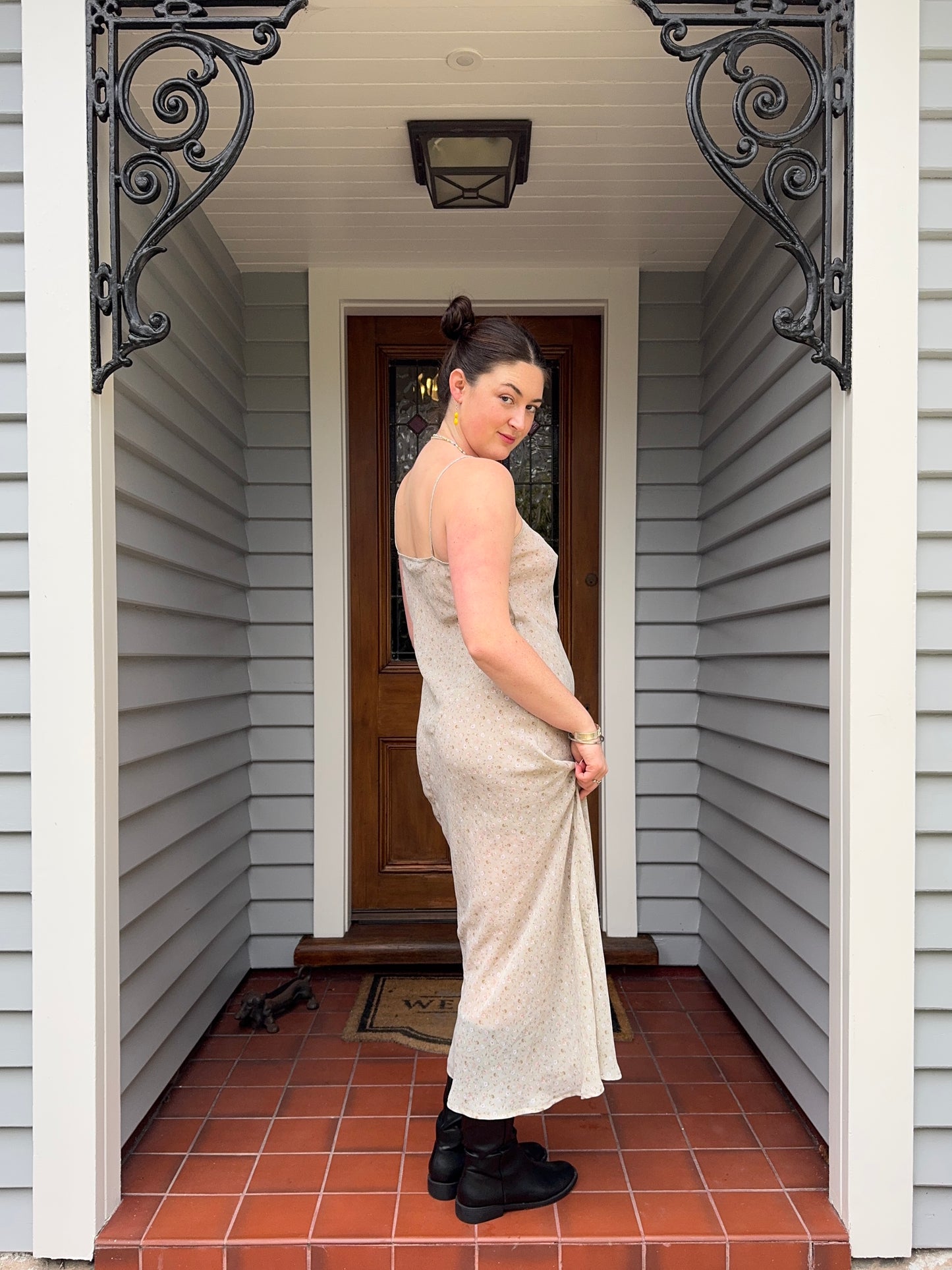 Sheer Floral Maxi Dress | Size Medium