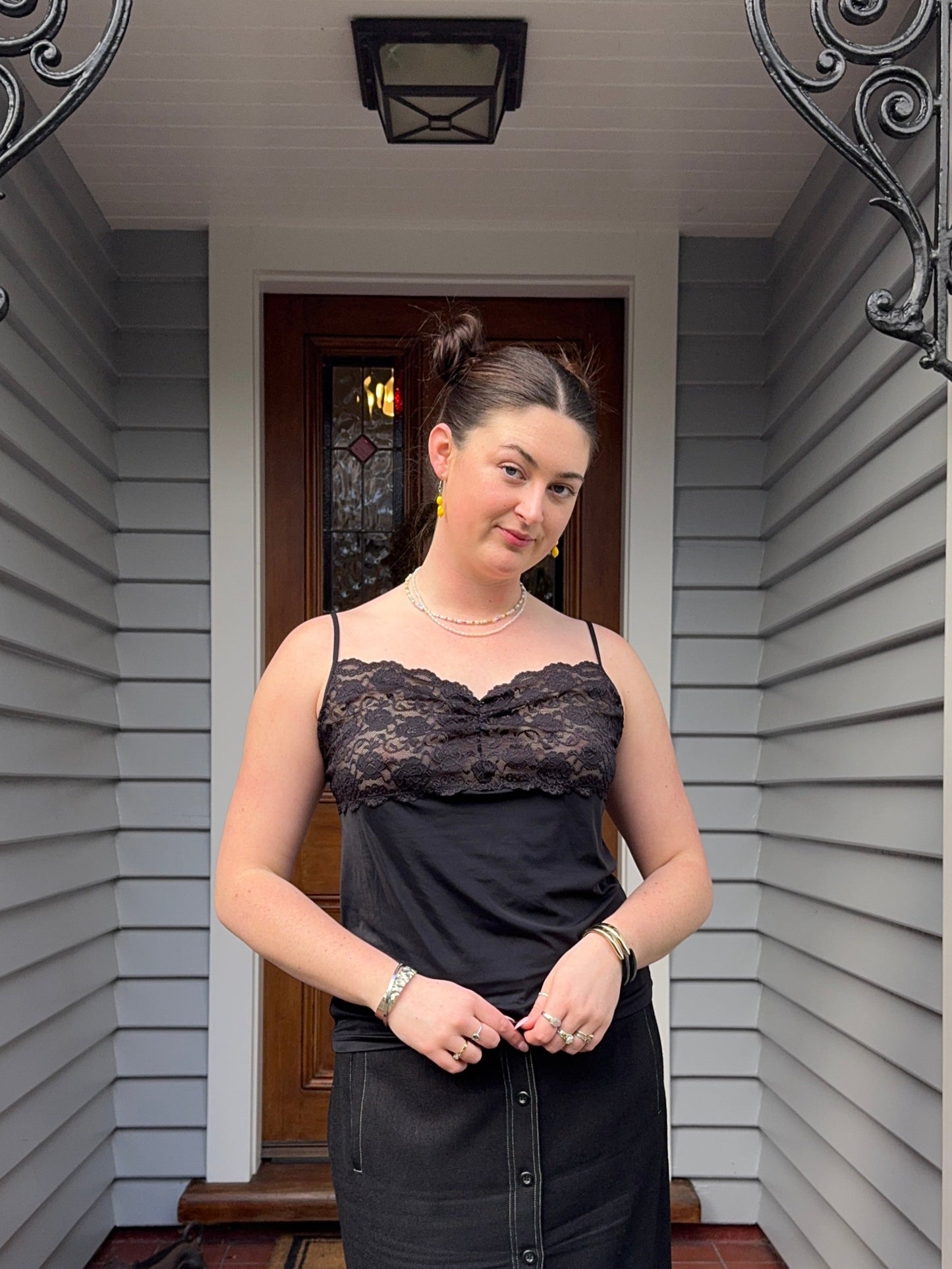 Black Lace Cami | Size 12-16