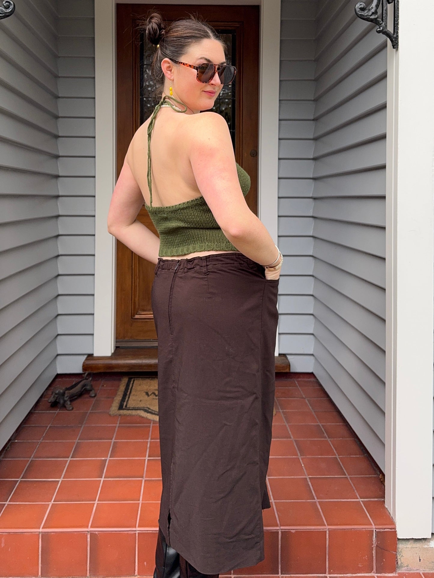 Brown Midi Skirt | Size 14-16