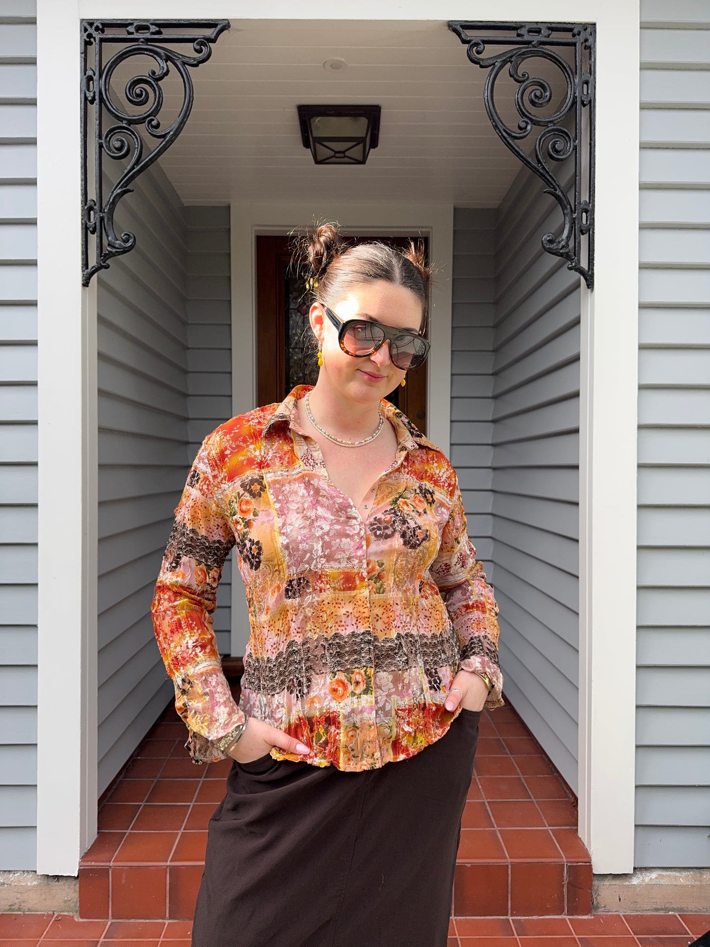 Colourful Sheer Blouse | Size 12-14