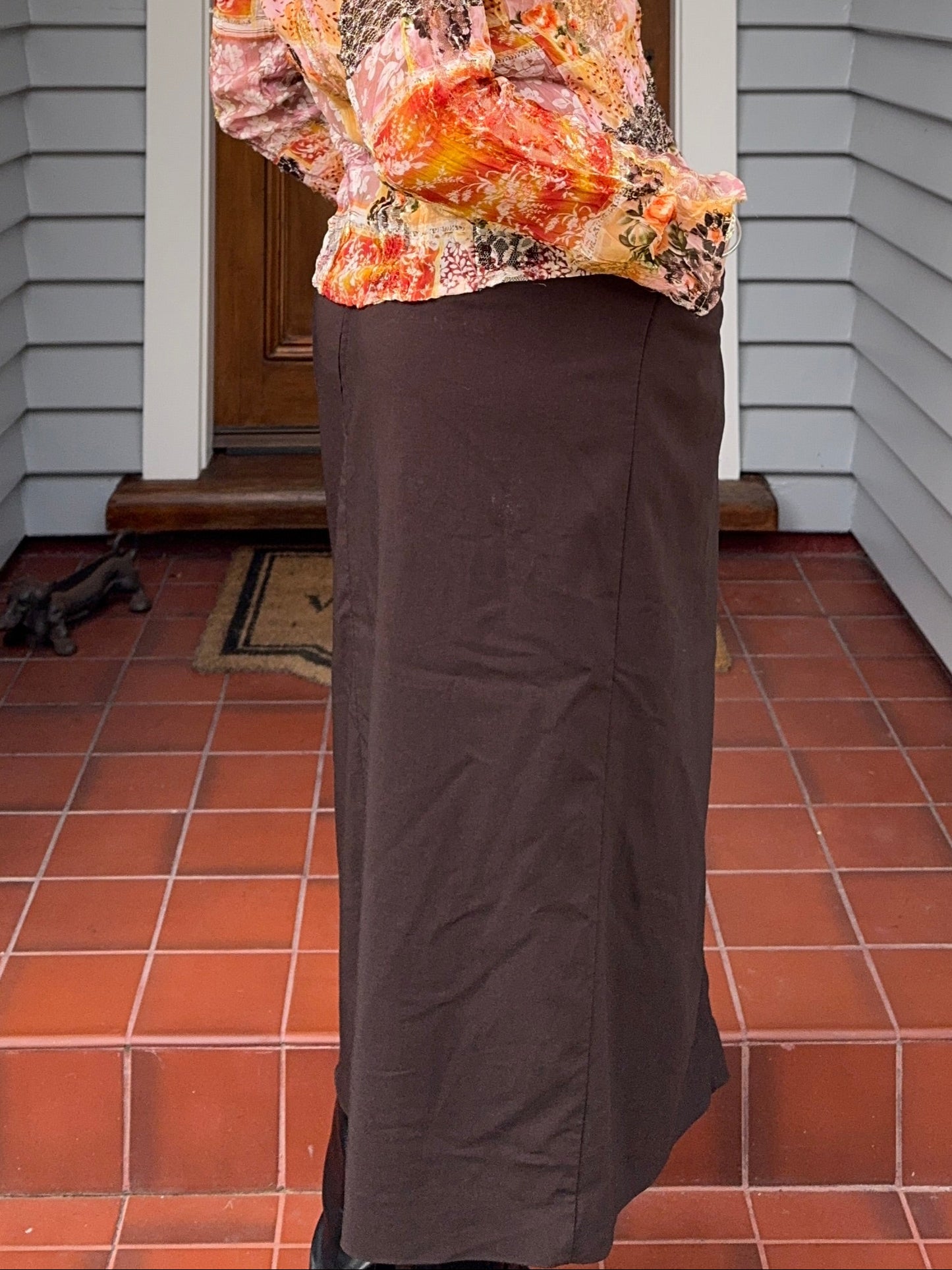 Brown Midi Skirt | Size 14-16