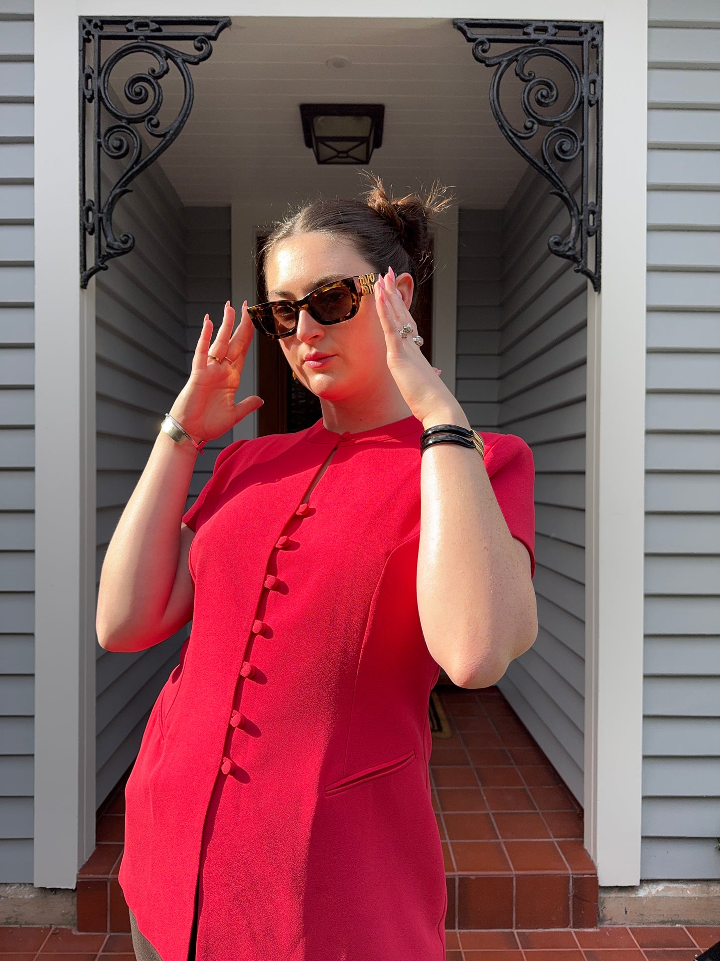 STAXS Red Blouse | Size Large