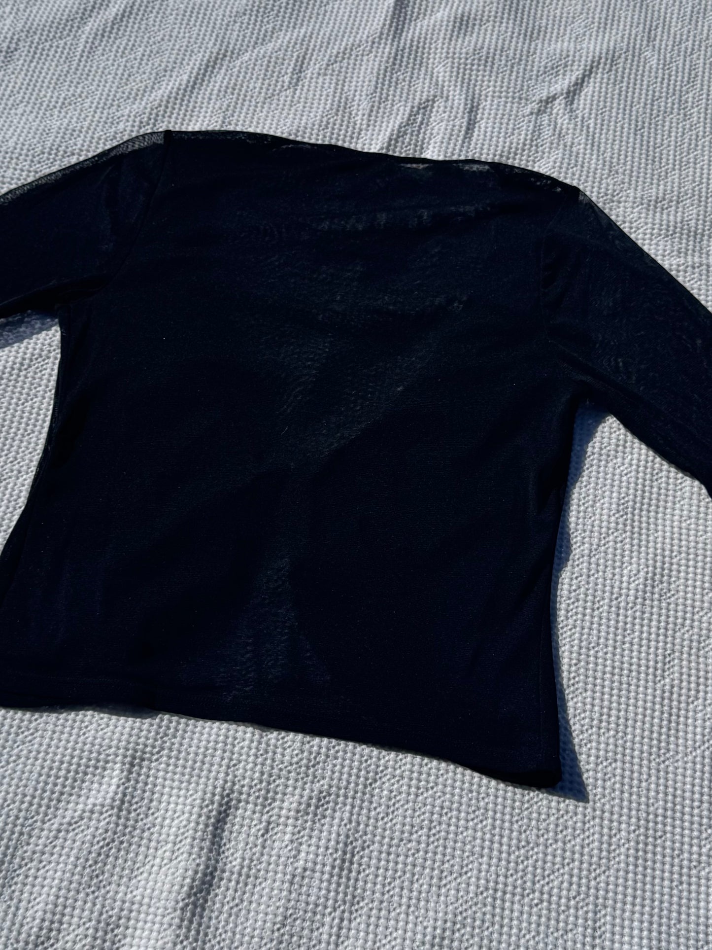 Black Sheer Tie-Up Top | Size M