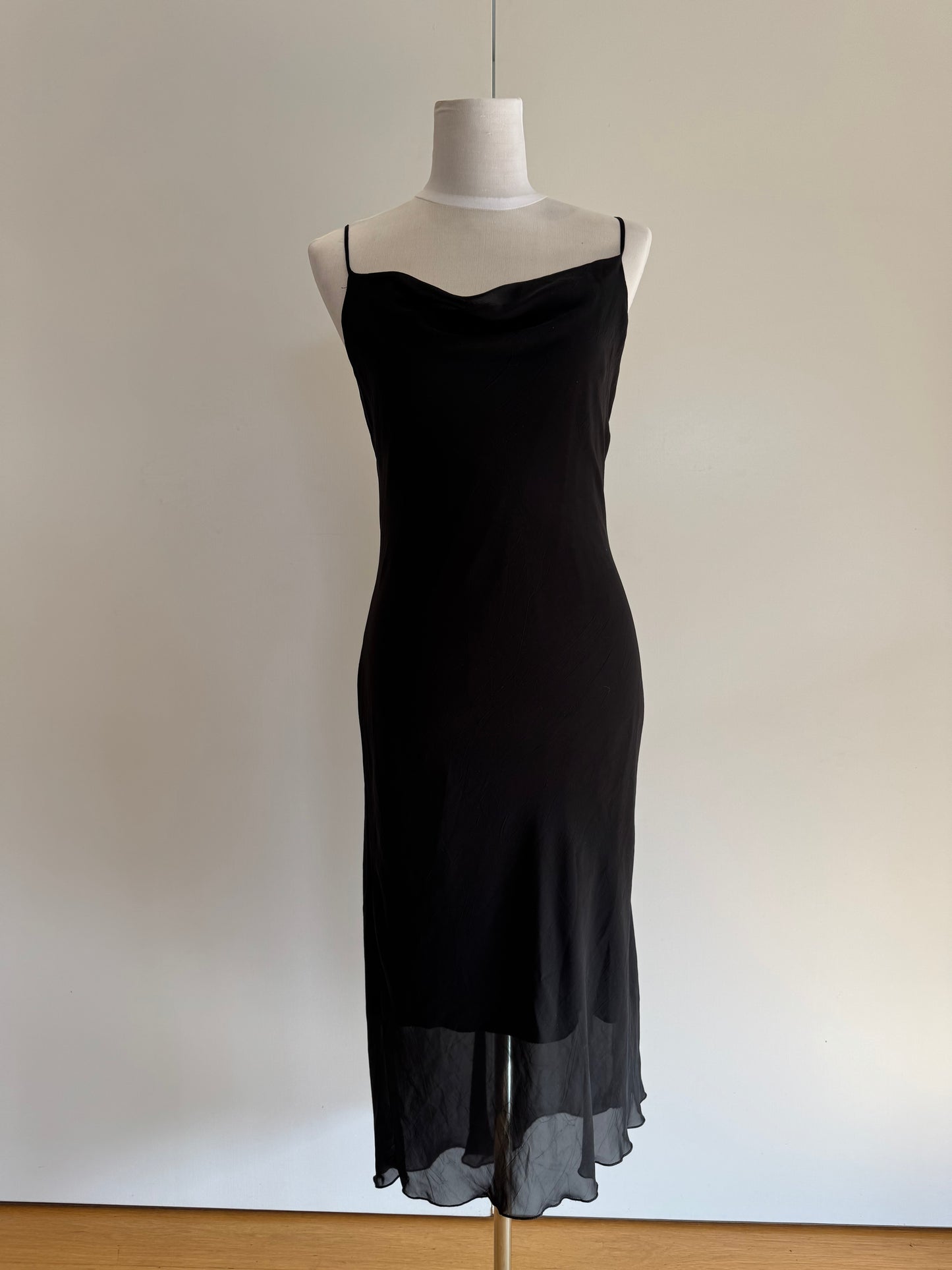 Vintage Black Midi Dress | Size 10