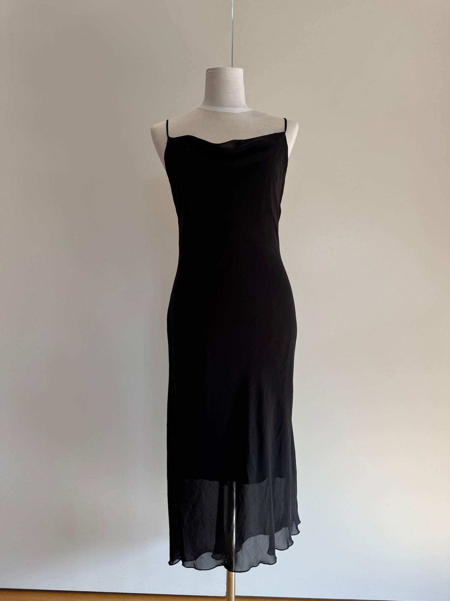 Vintage Black Midi Dress | Size 10