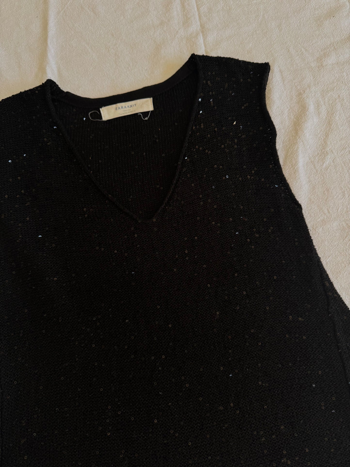Sparkly Black Singlet | Size M