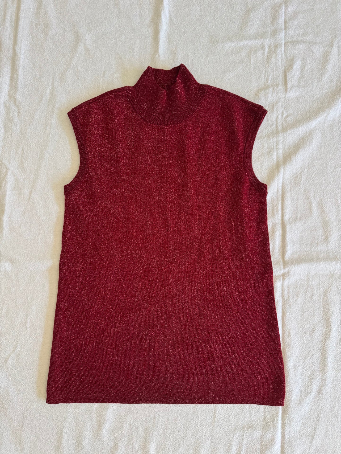 Red Sparkly Halter Top | Size S