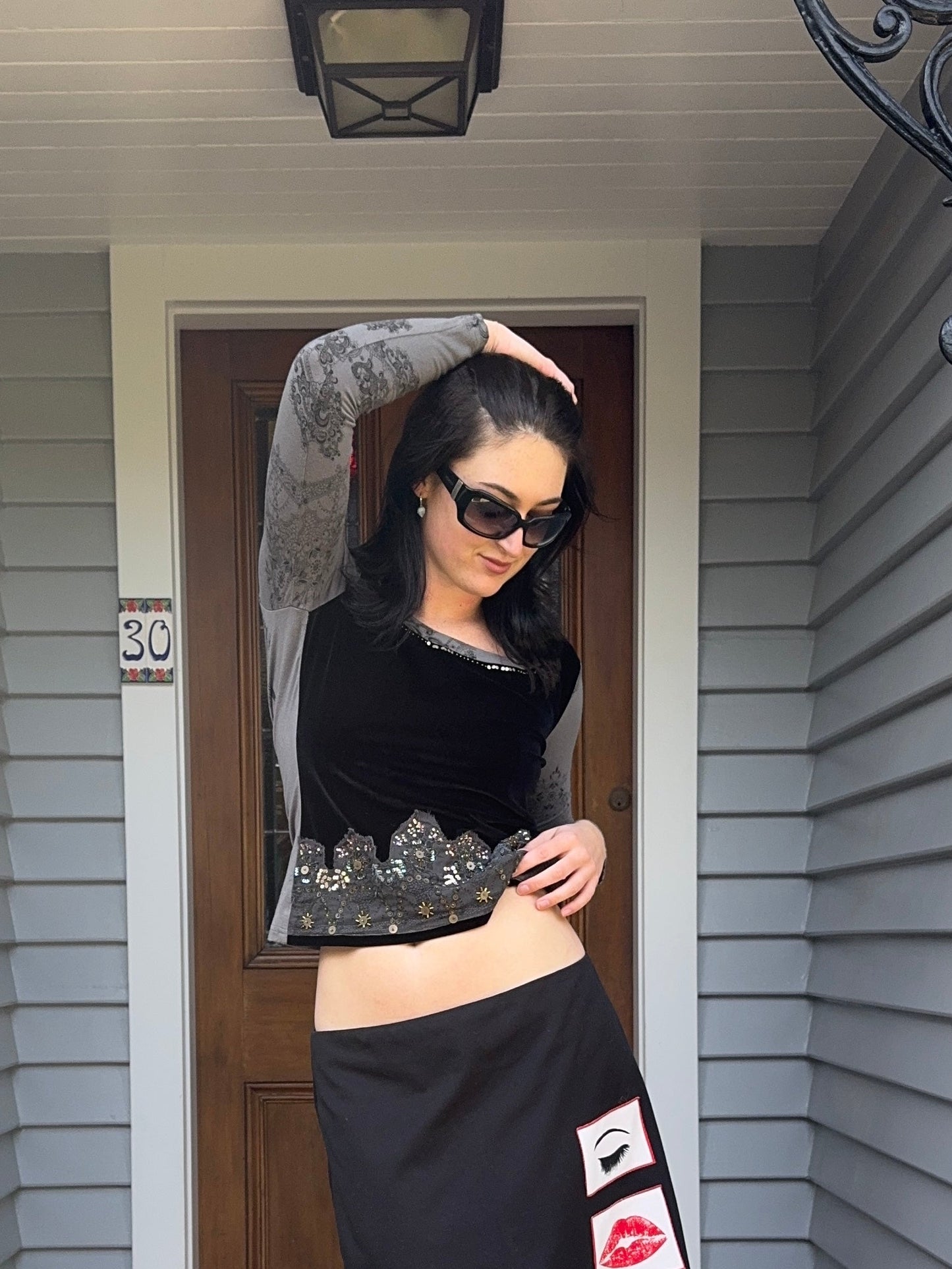 Vintage Beaded Top | Size 8-10