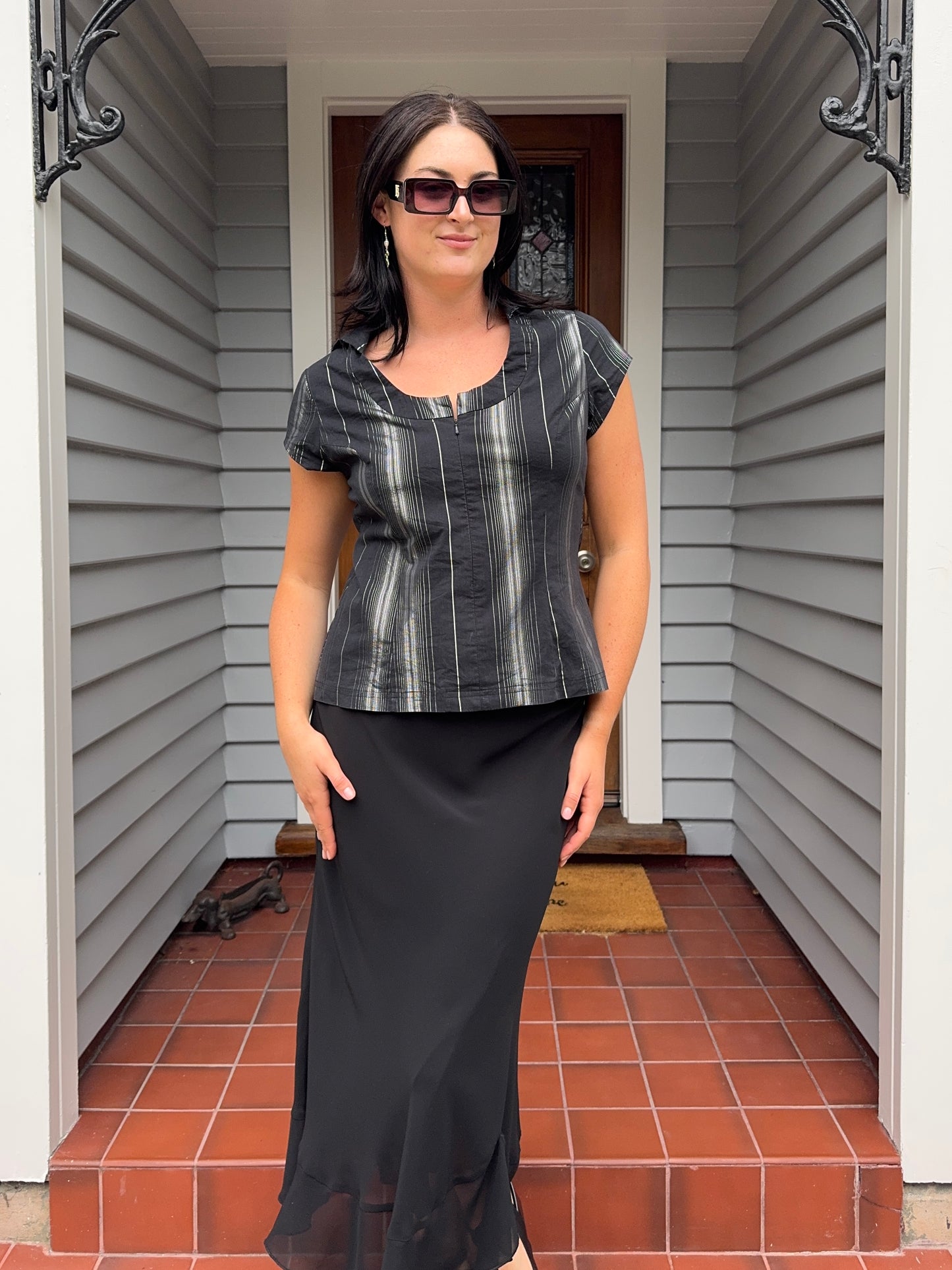 Vintage Pagani Striped Blouse | Size 14