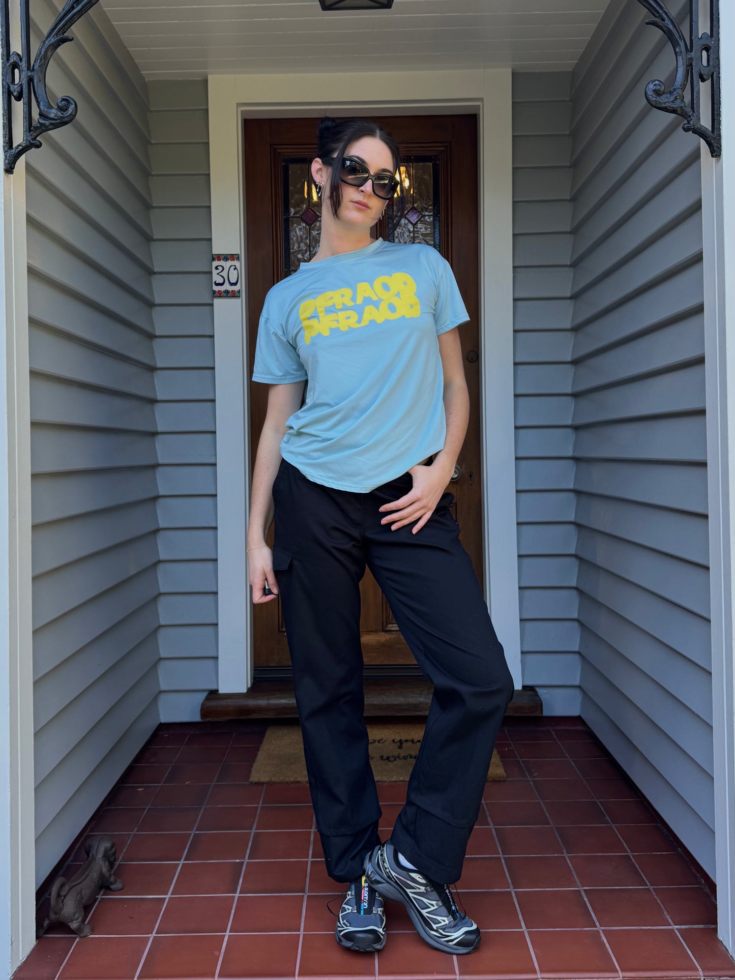 Blue + Yellow Graphic Tee | Size M