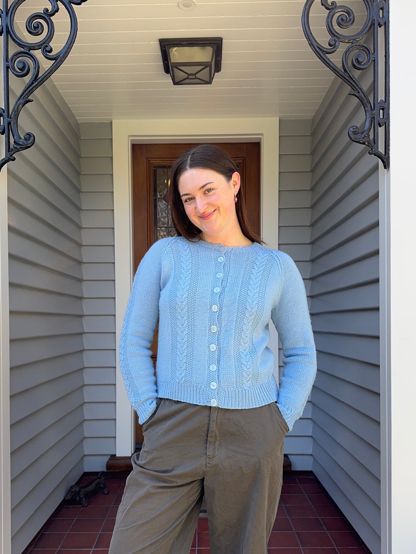 Blue Handmade Knit Cardigan | Size 10