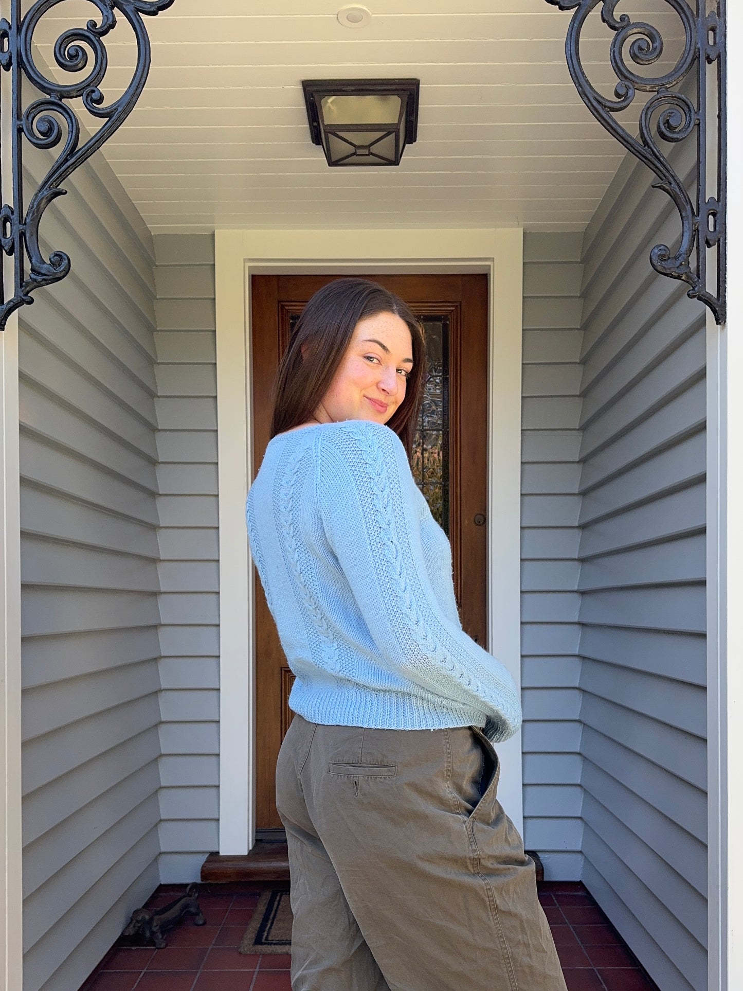 Blue Handmade Knit Cardigan | Size 10