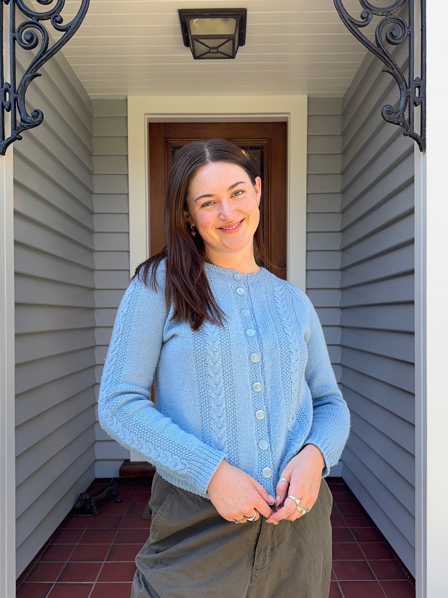 Blue Handmade Knit Cardigan | Size 10
