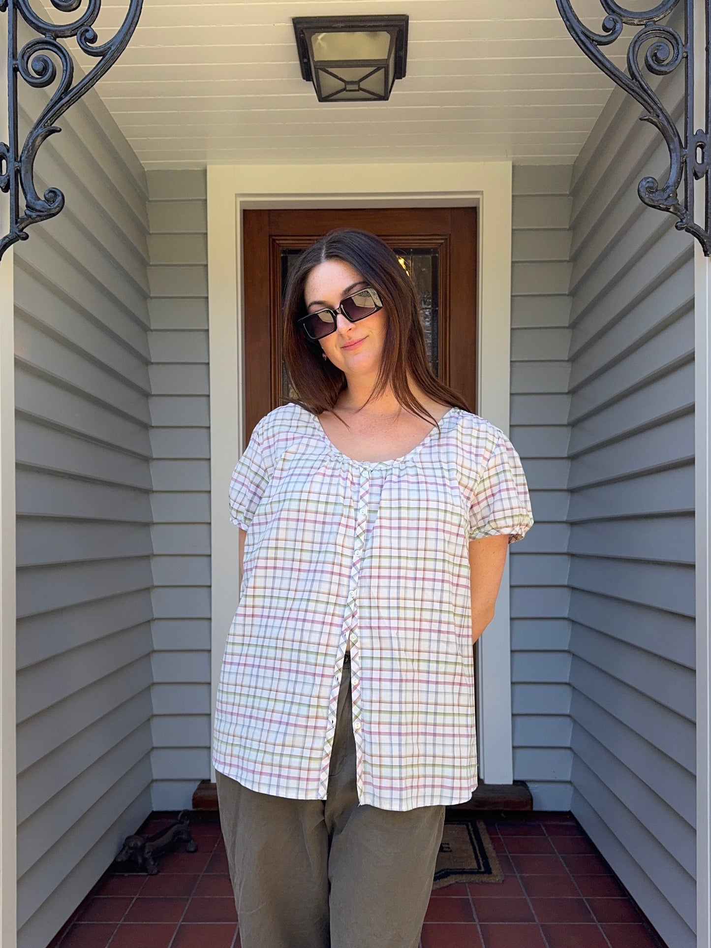Floaty Checkered Blouse | Size 14-16