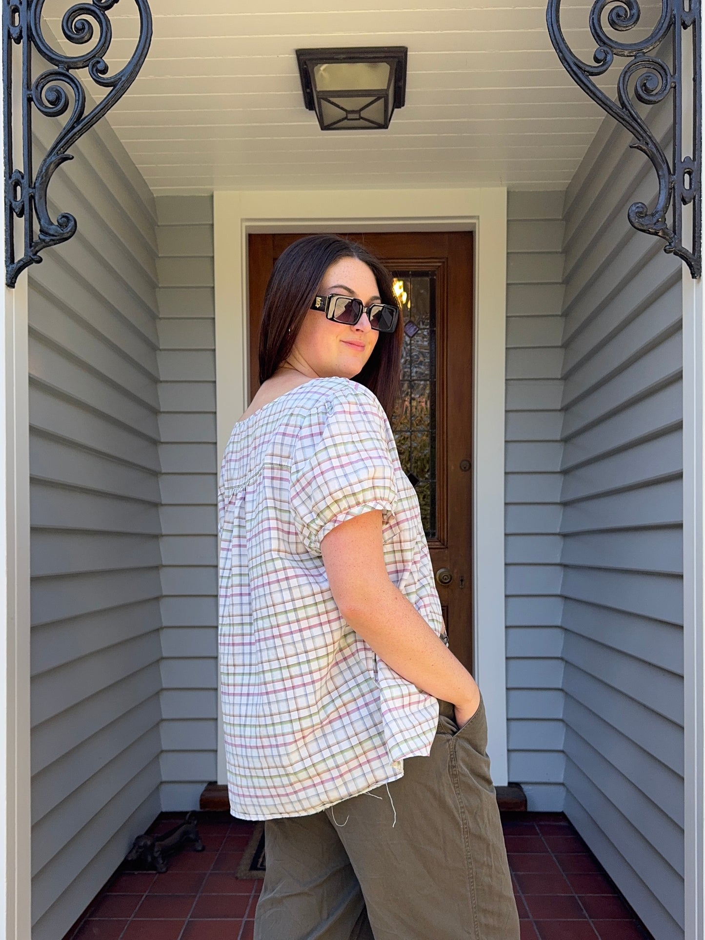 Floaty Checkered Blouse | Size 14-16