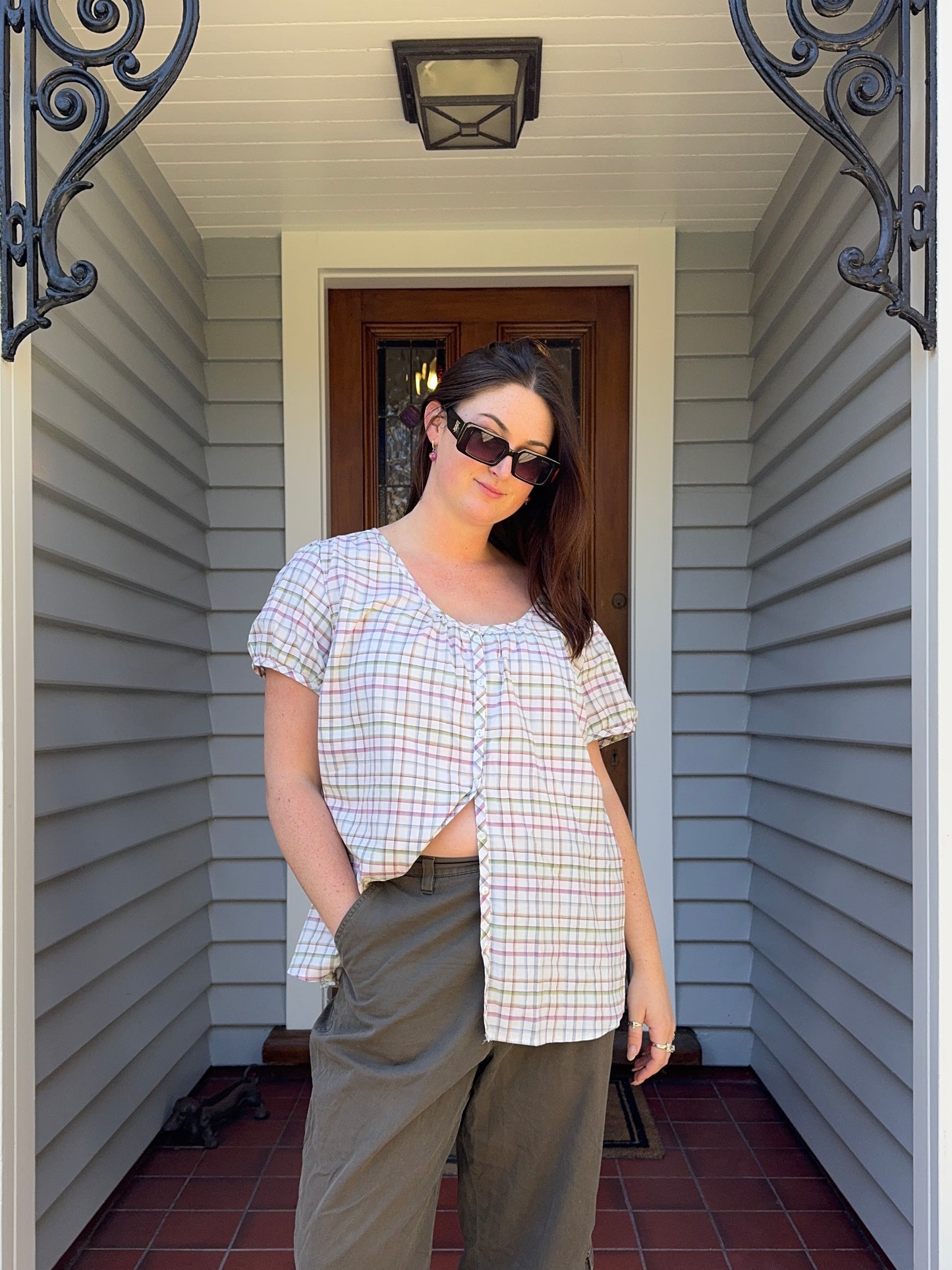 Floaty Checkered Blouse | Size 14-16
