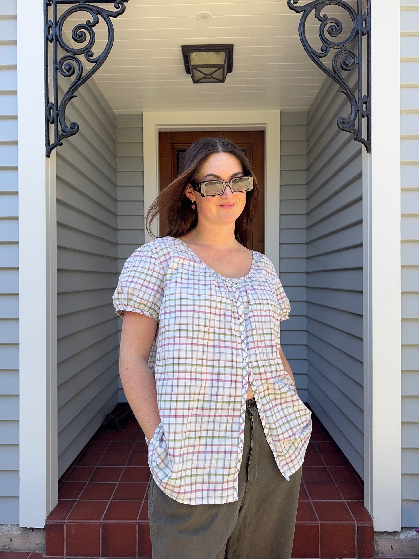 Floaty Checkered Blouse | Size 14-16