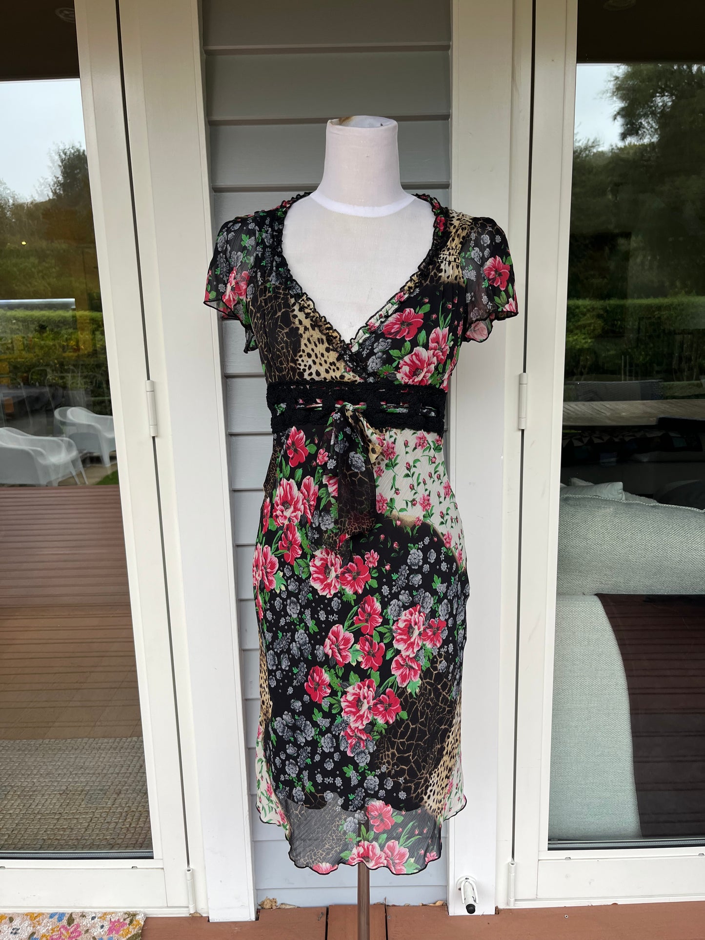 Patterned Midi Dress | Size 6-8