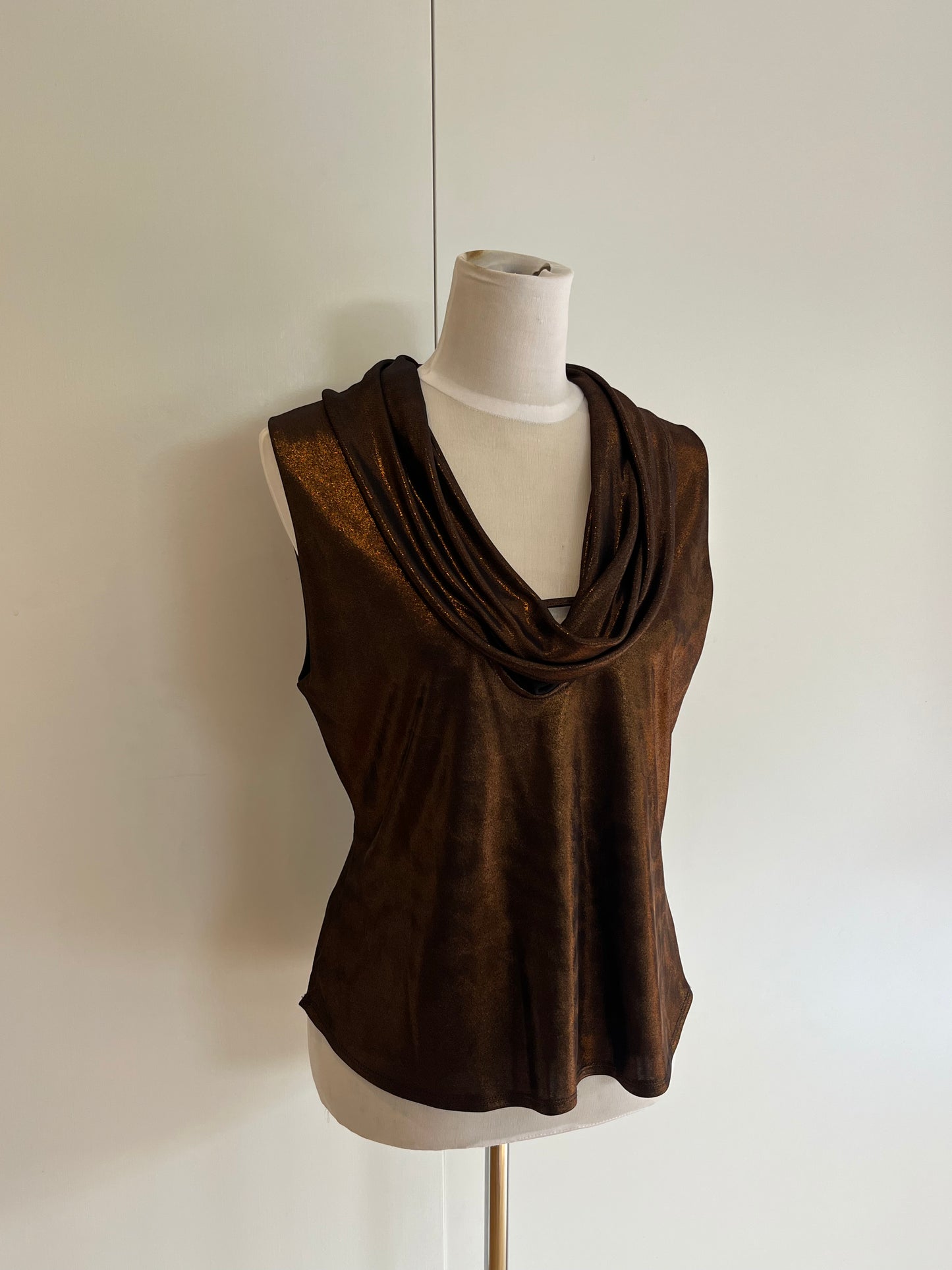 STAX Copper Cowl-neck top | Size 12