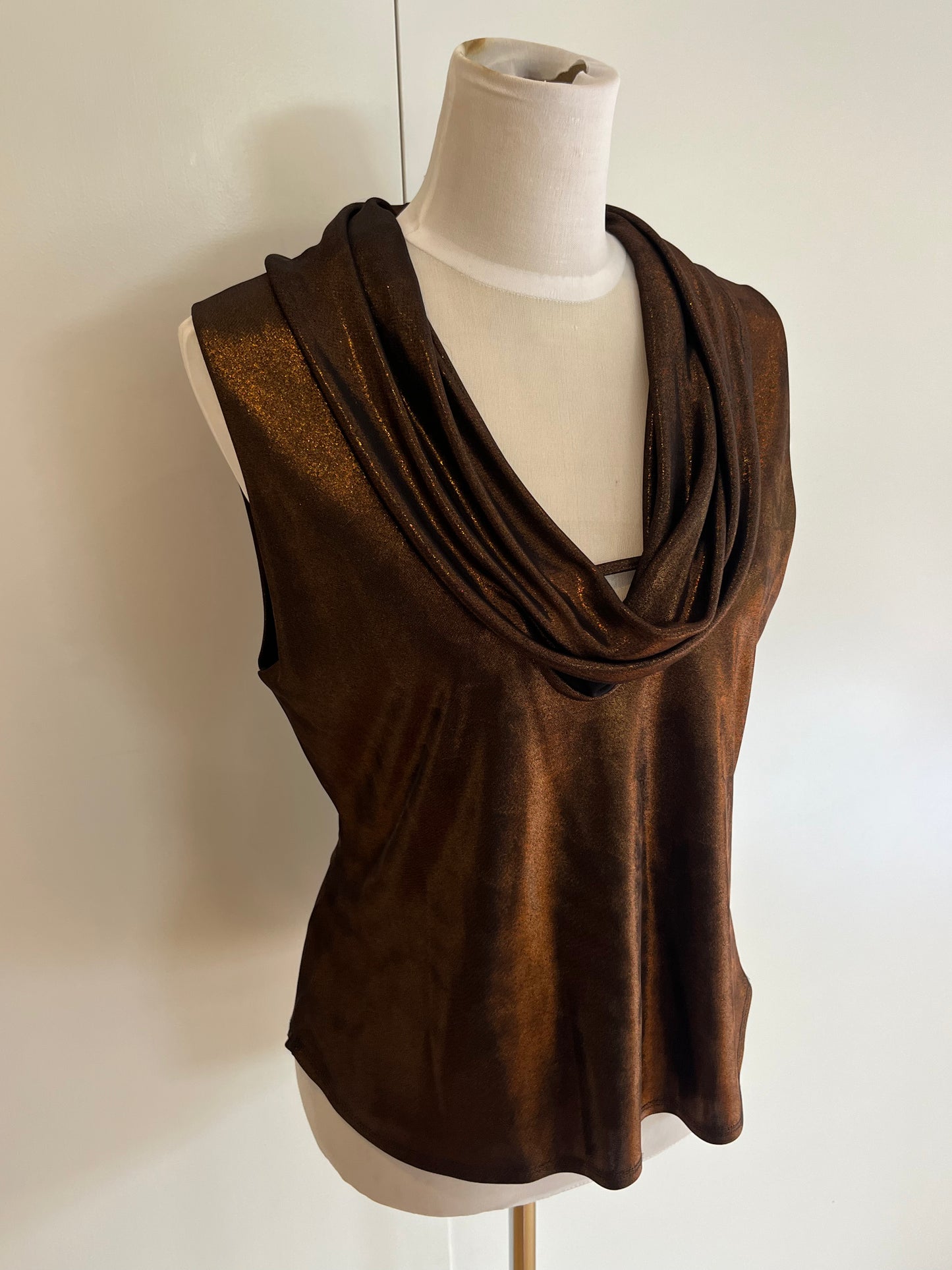 STAX Copper Cowl-neck top | Size 12