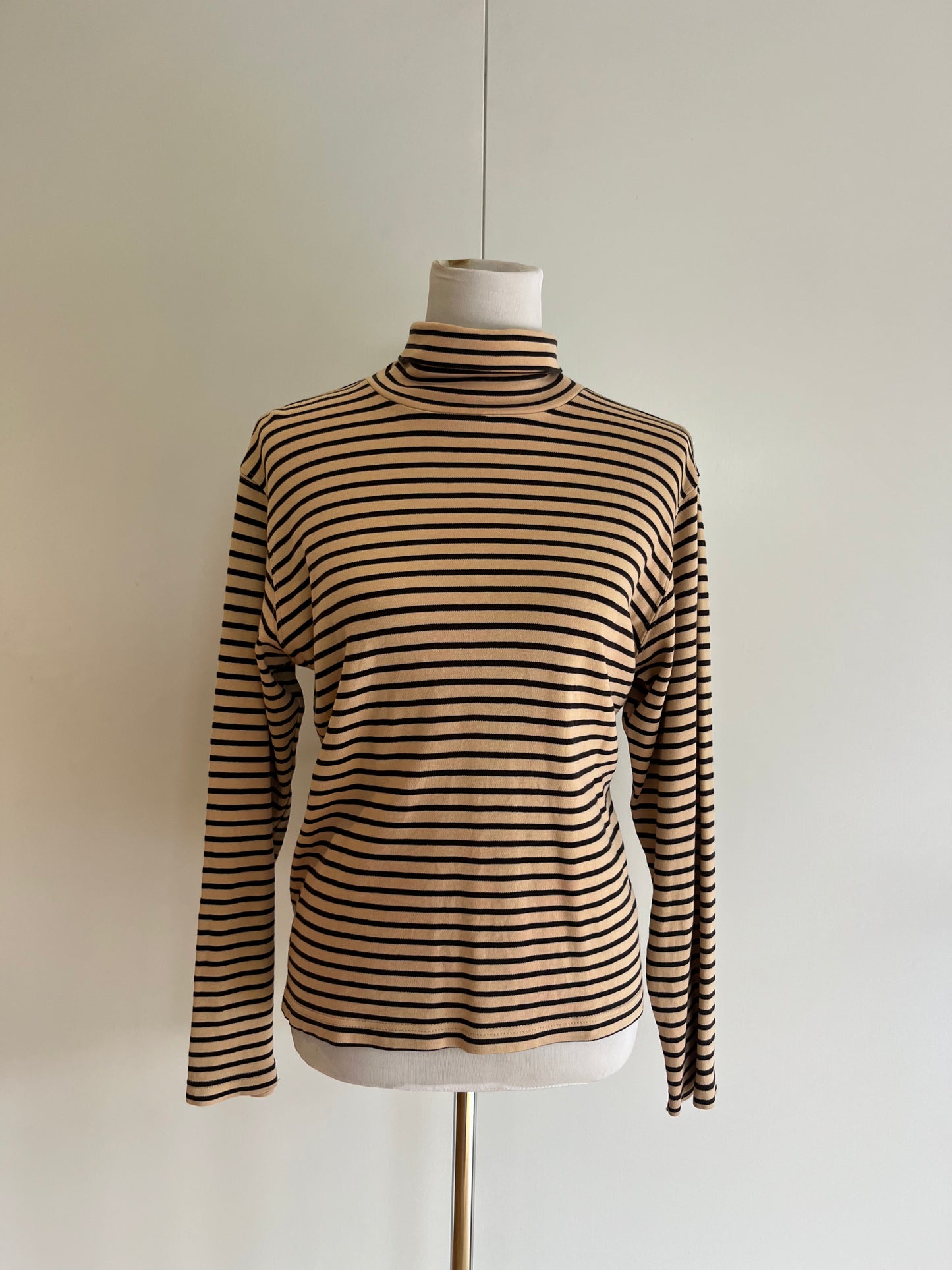 Cotton Striped Turtleneck | Size L