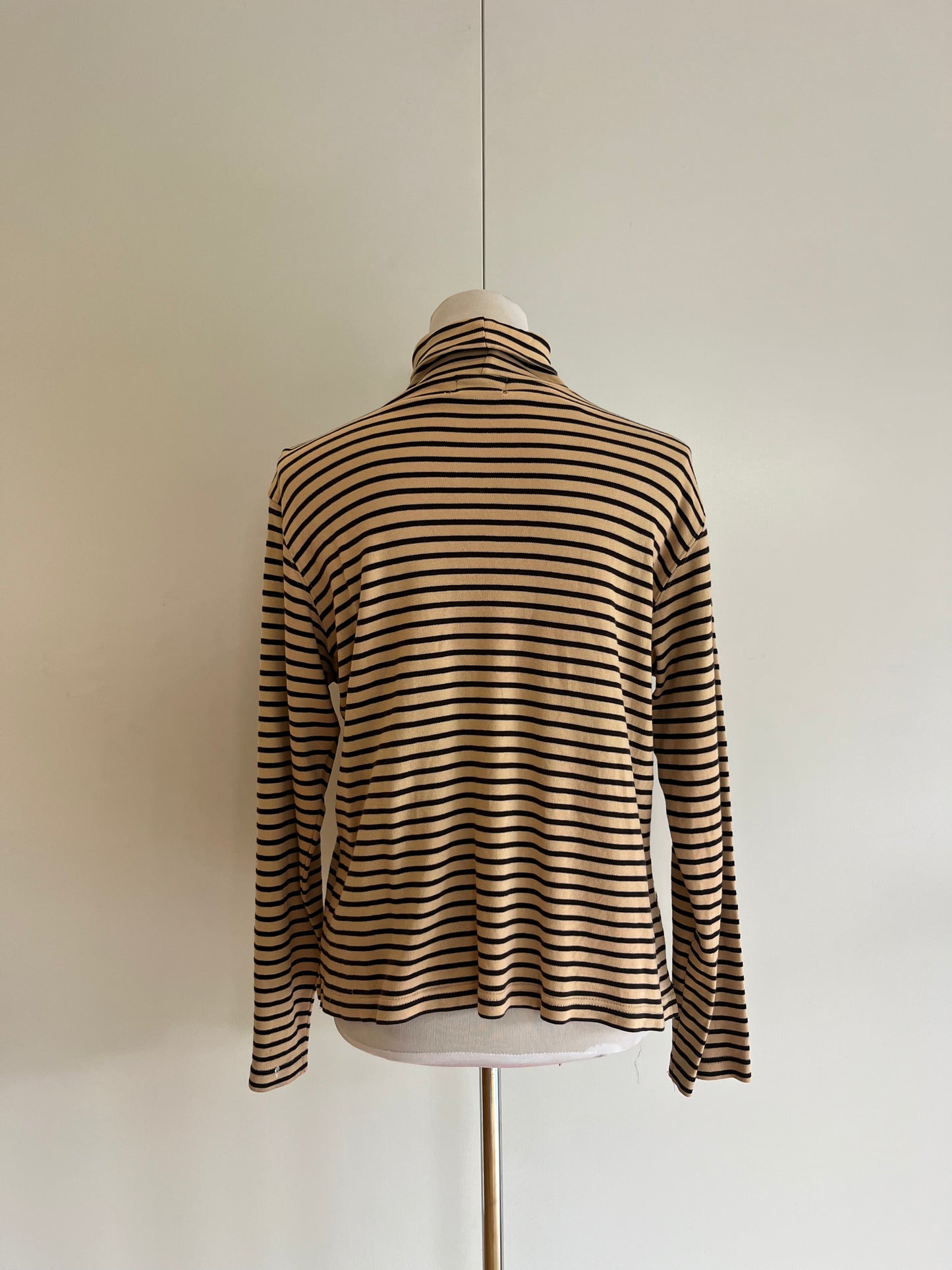 Cotton Striped Turtleneck | Size L
