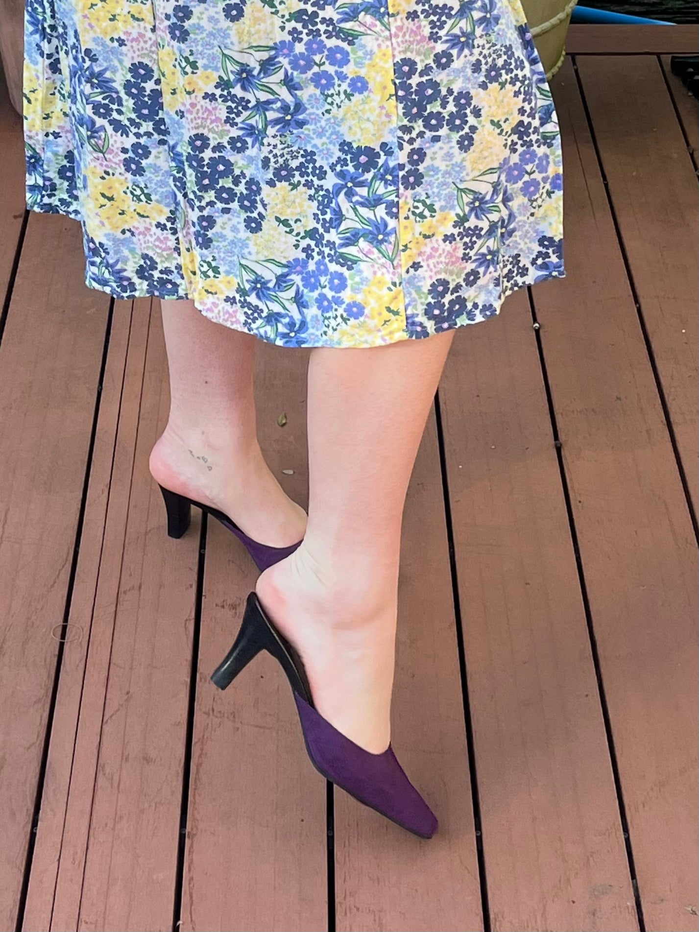 Purple Suede Kitten Heels