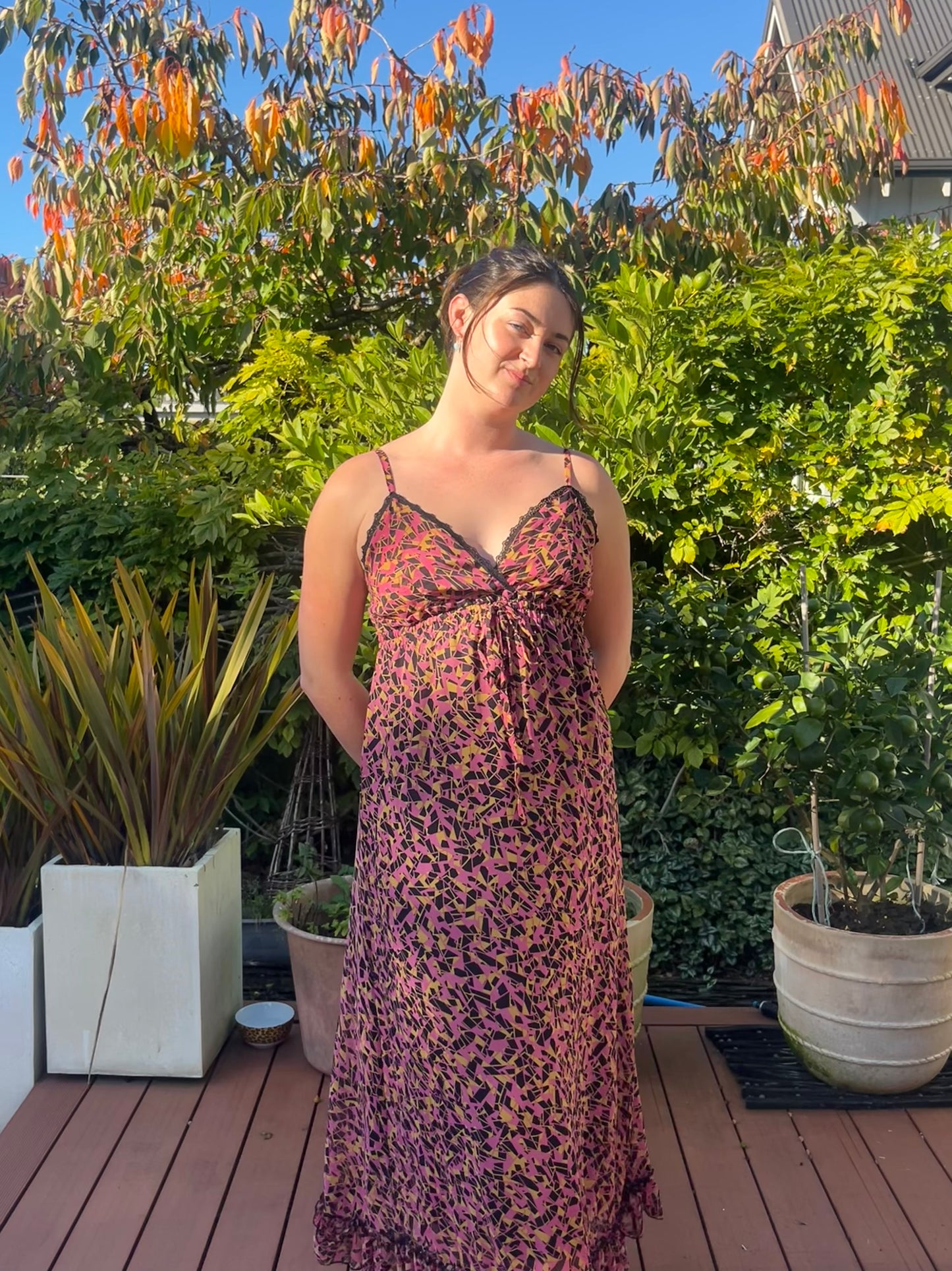 Patterned Maxi Dress | Size 12-14