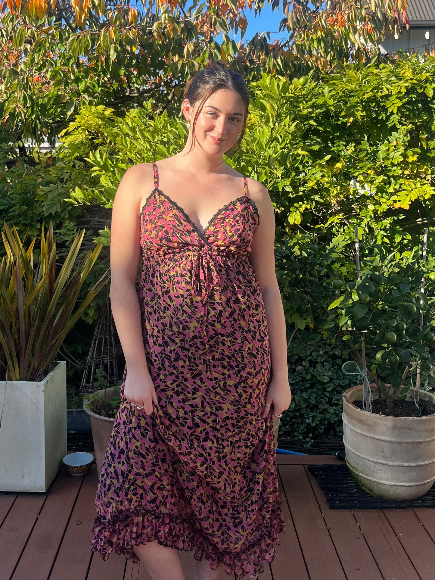 Patterned Maxi Dress | Size 12-14