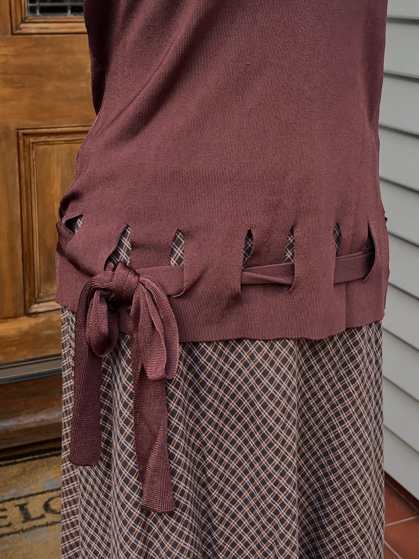 Brown & Blue Singlet Top | Size L
