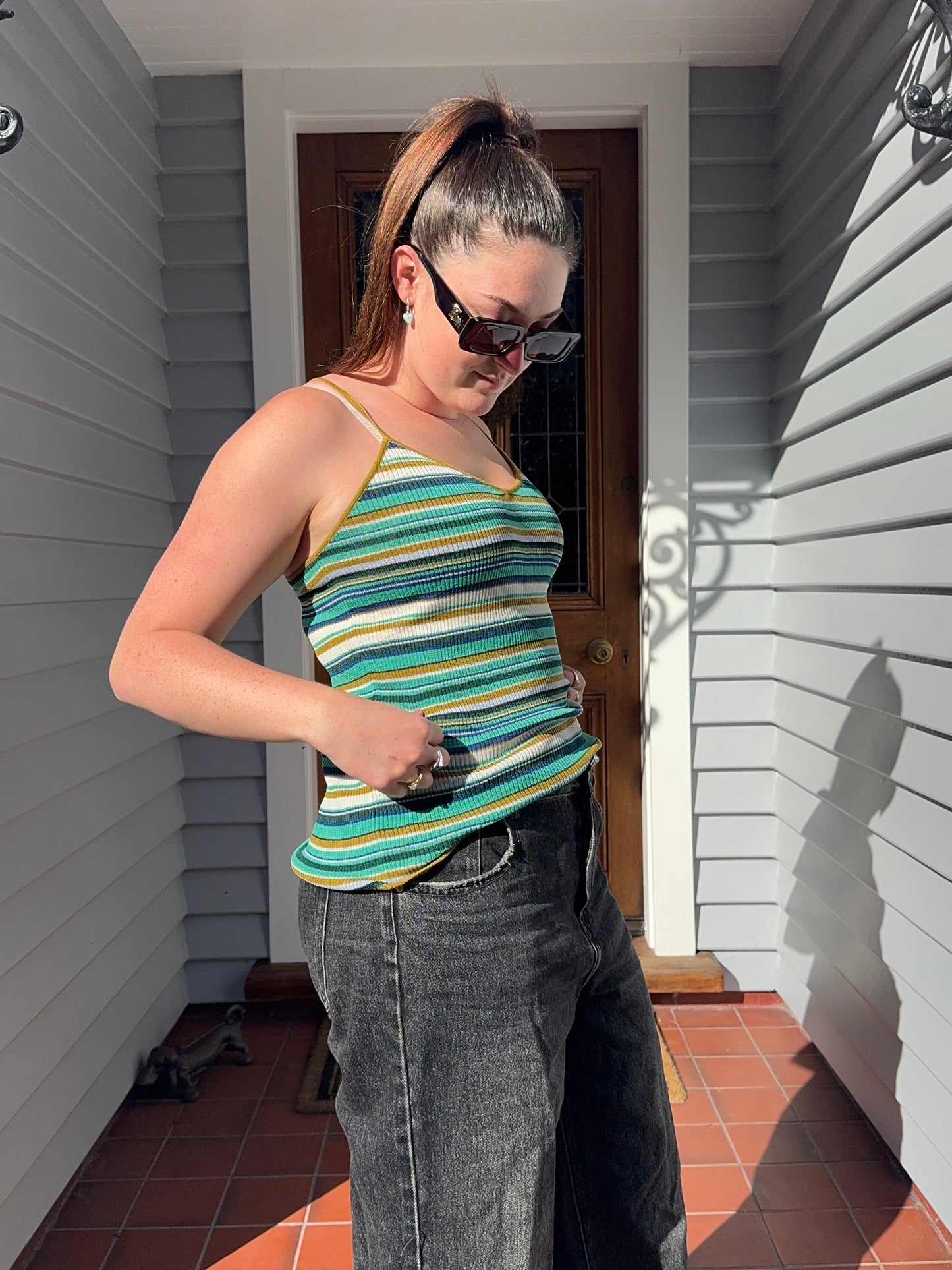 Colourful Striped Singlet | Size S
