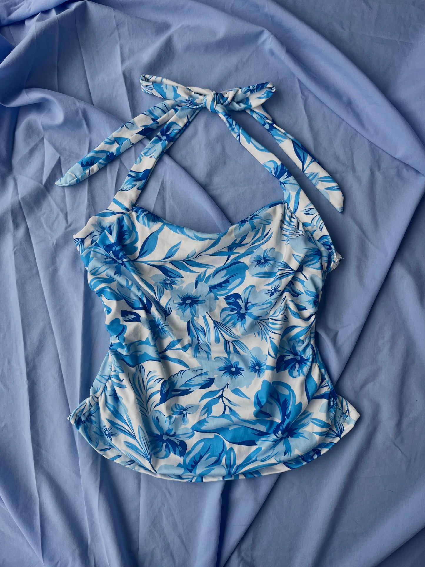 Blue Hawaiian Halter Top | Size 6–8