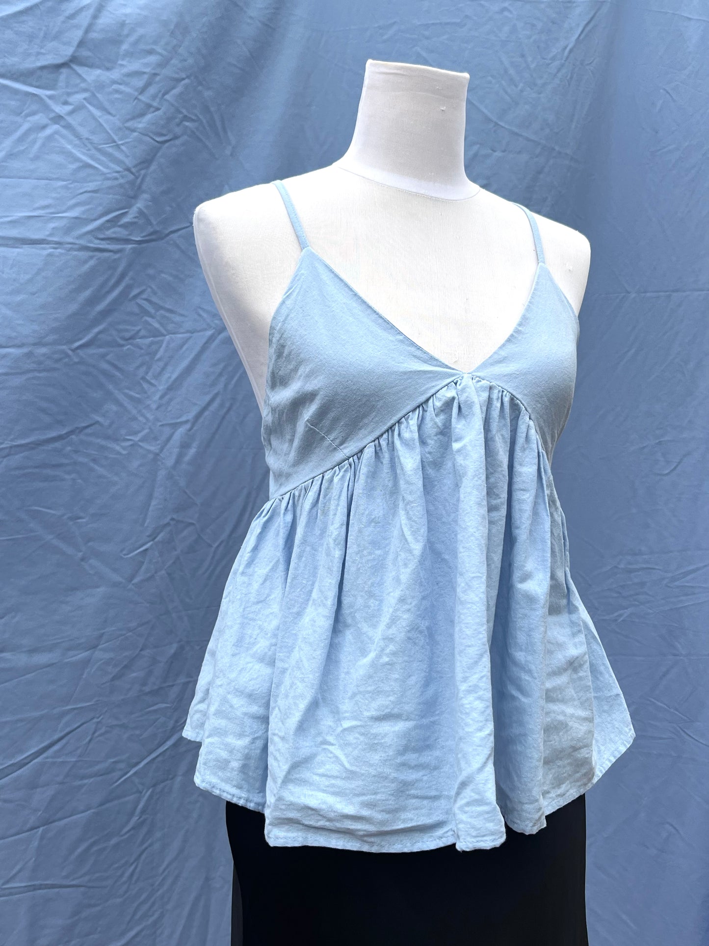 Blue Cross-Back Blouse | Size 8-10