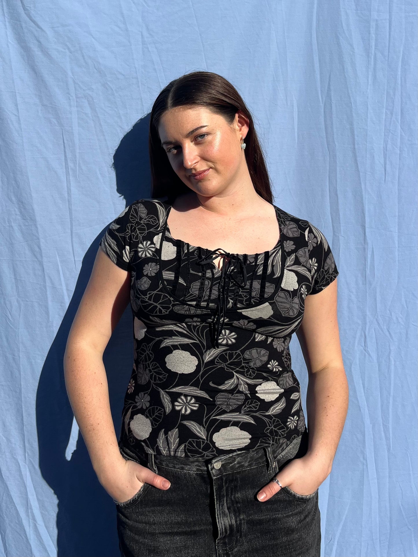 Y2K Floral Top | Size 10