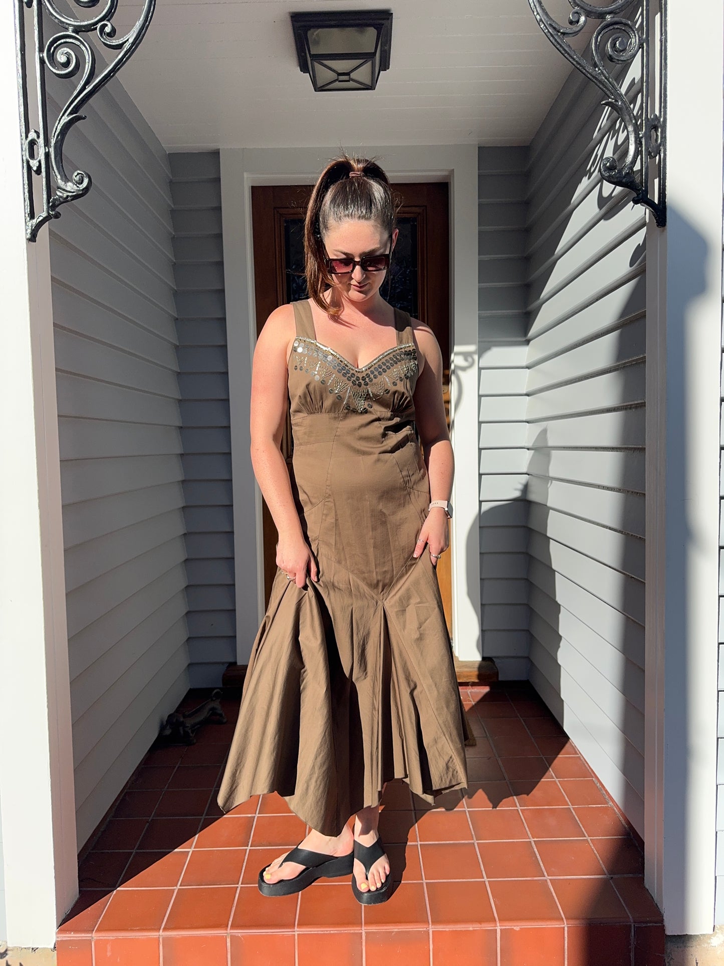 Beaded Asymmetric Dress | Size 16