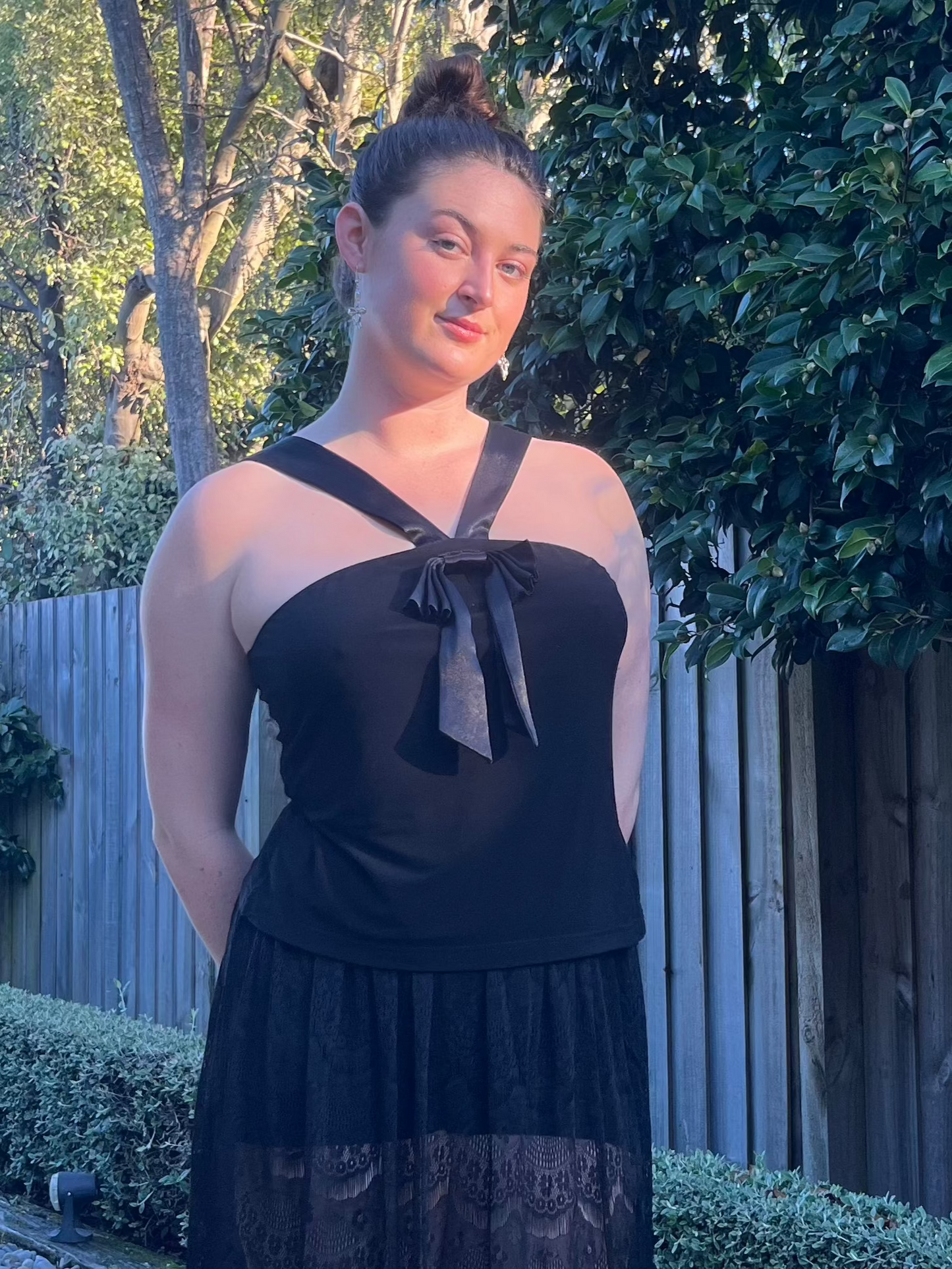 Black Halter Top With a Bow | Size 14-16