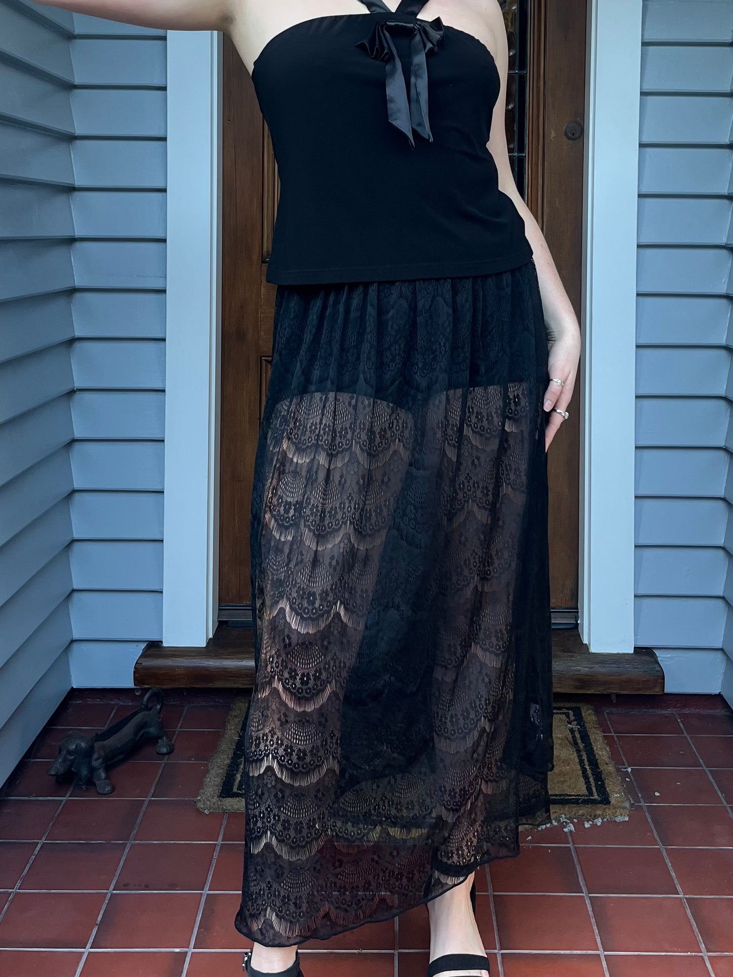 Sheer Lace Maxi Skirt | Size 8-10